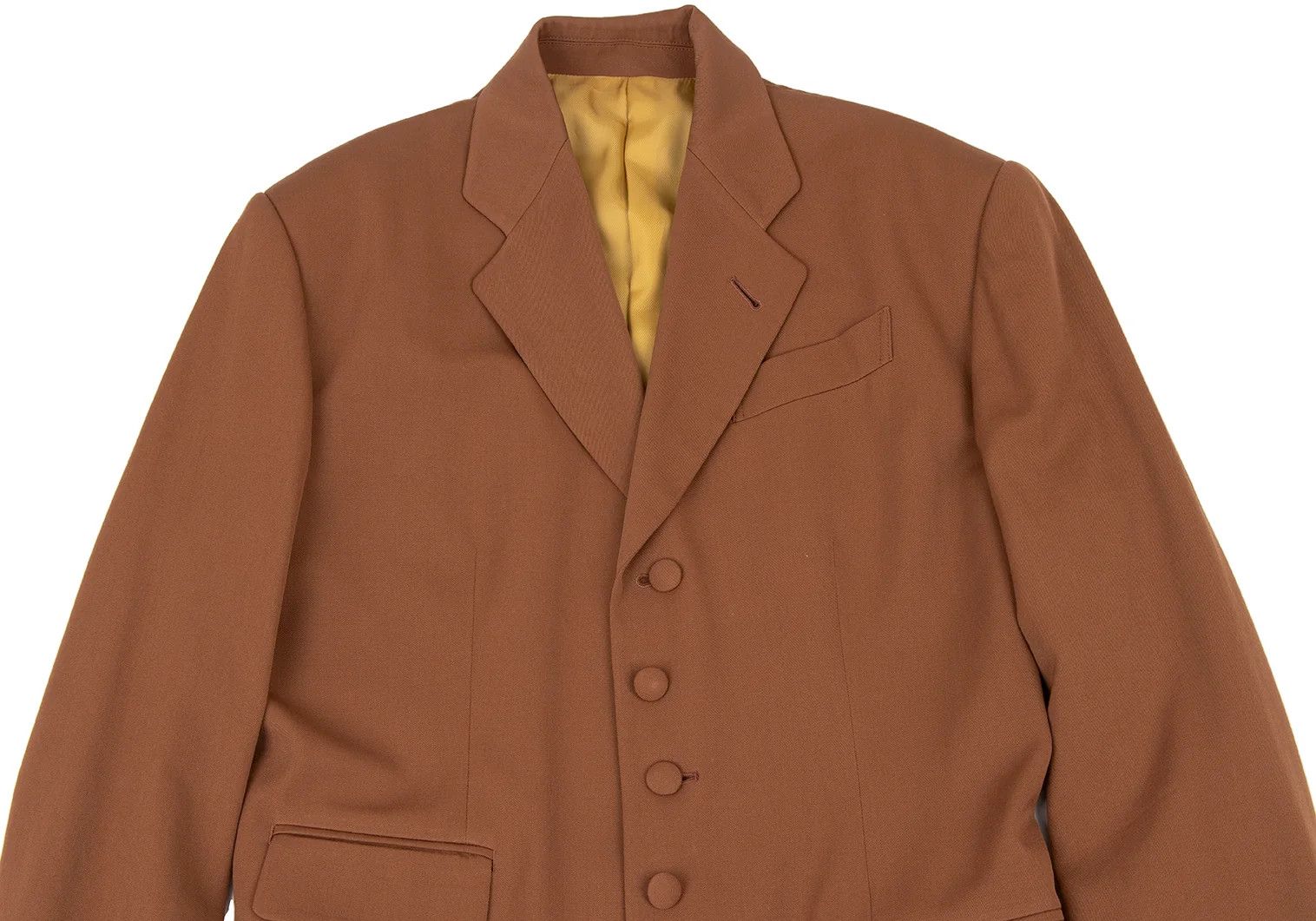 Jean Paul Gaultier Wool Gabardine Jacket with Button Design in Brown Size US M / EU 48-50 / 2 - 2 Thumbnail