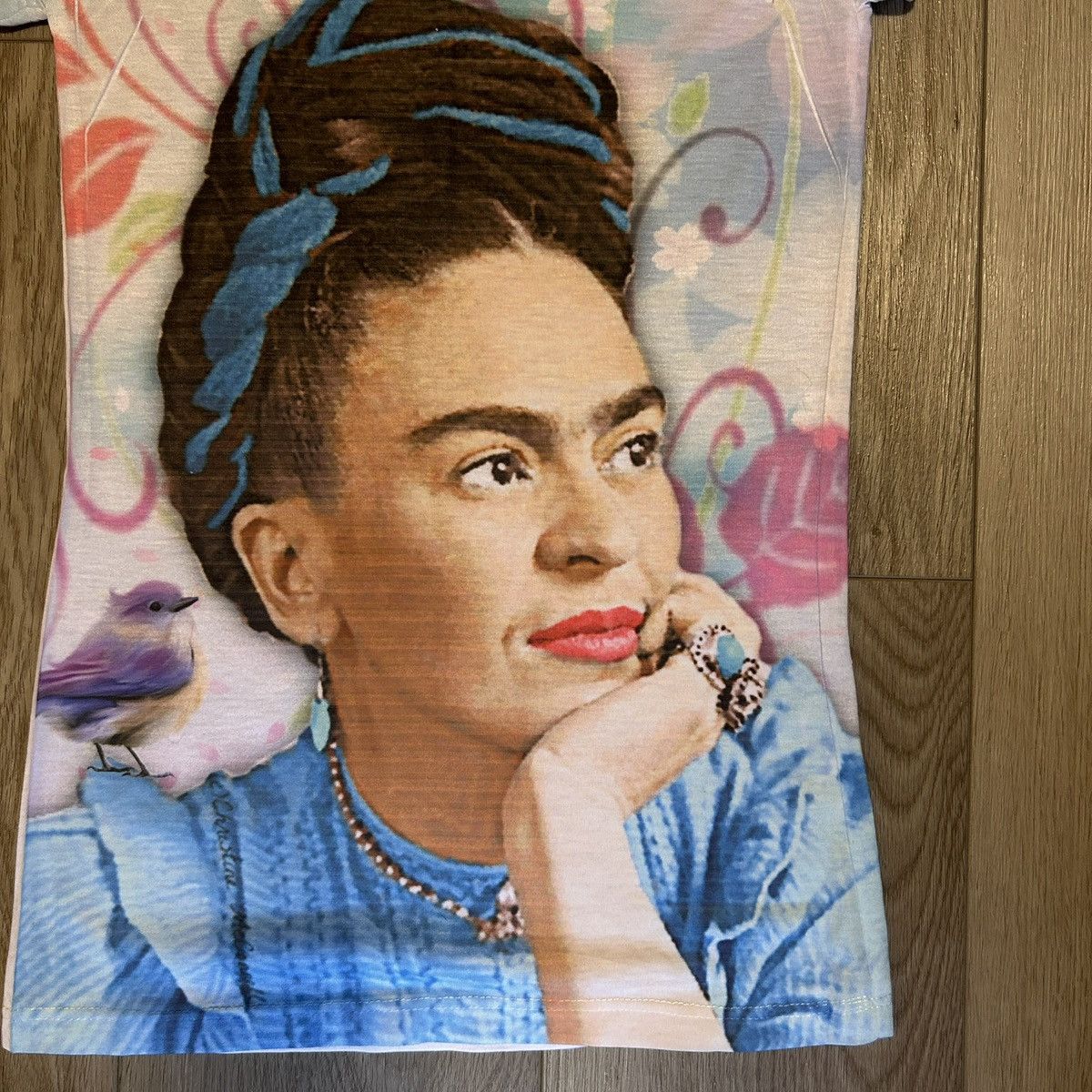 Other Frida Kahlo Blue & White Graphic Cotton Tee (Mexico) Size XS / US 0-2 / IT 36-38 - 4 Thumbnail