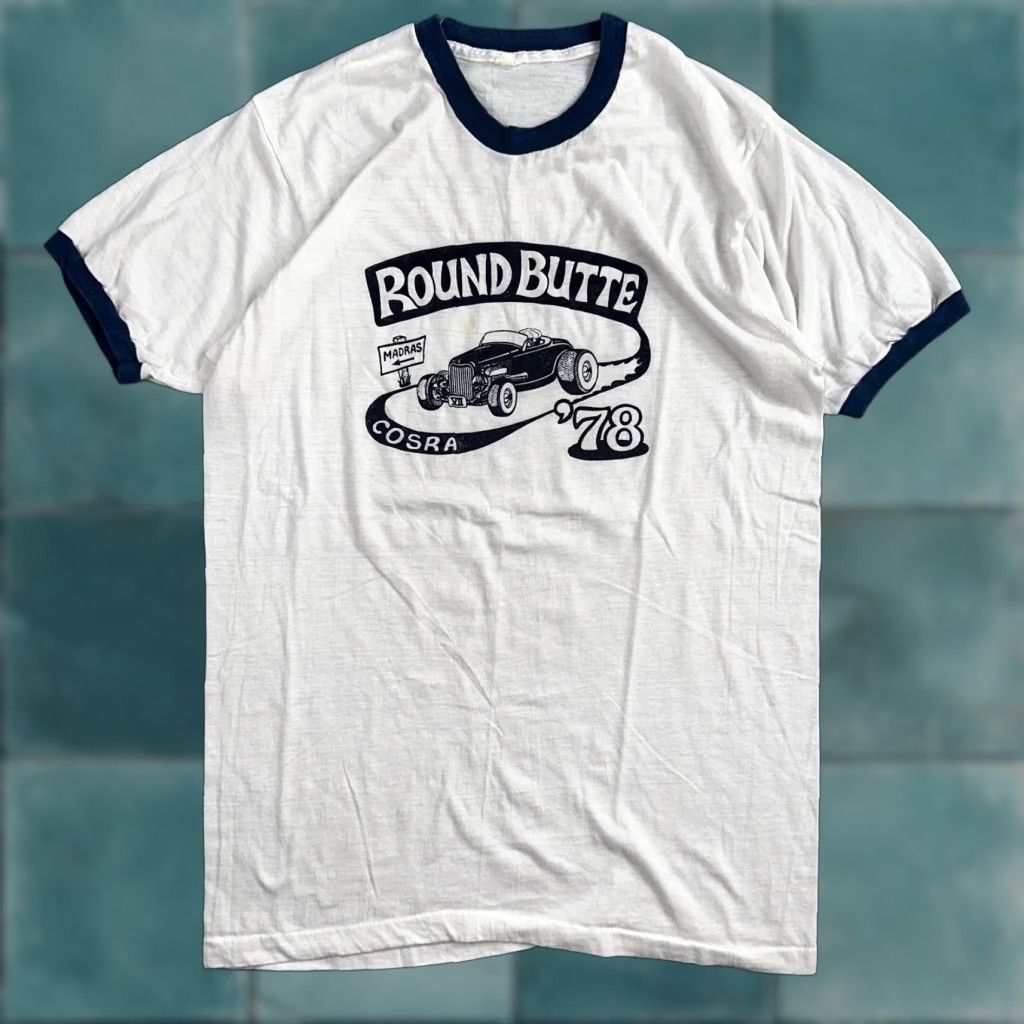 Vintage VINTAGE 1970s Oregon T-Shirt Men M White Rockabilly Ringer Cars Hot Rod 70s Retro Size US M / EU 48-50 / 2 - 1 Thumbnail