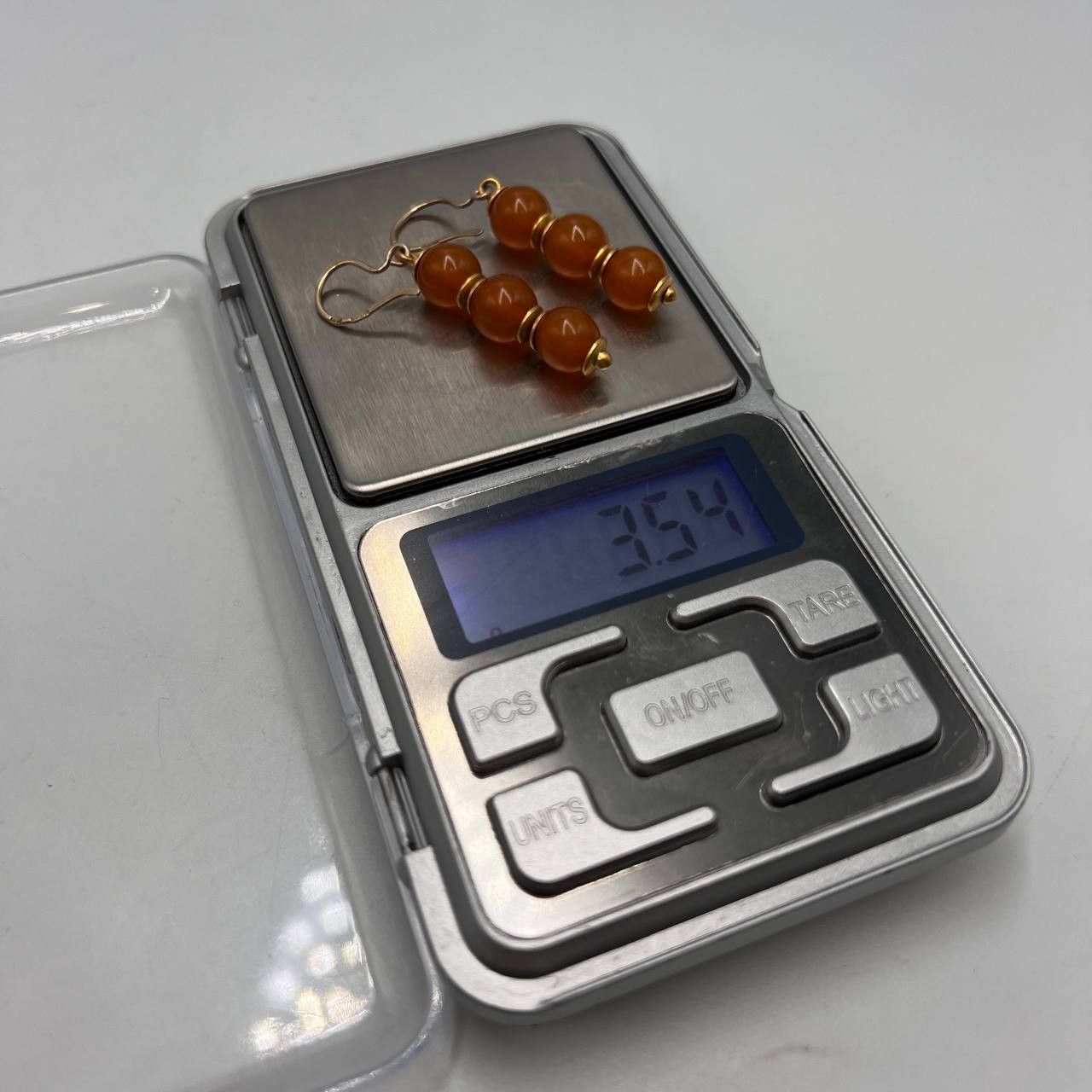 Jewelry Vintage USSR Earrings Gold Plated Silver 875 Baltic Amber Size ONE SIZE - 6 Thumbnail