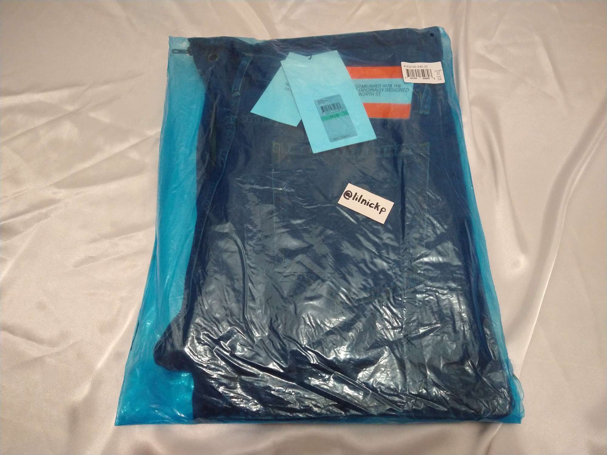 Calvin Klein 205W39NYC EST. 1978 Narrow Leg Apollo Blue Jeans Size US 34 / EU 50 - 11 Thumbnail