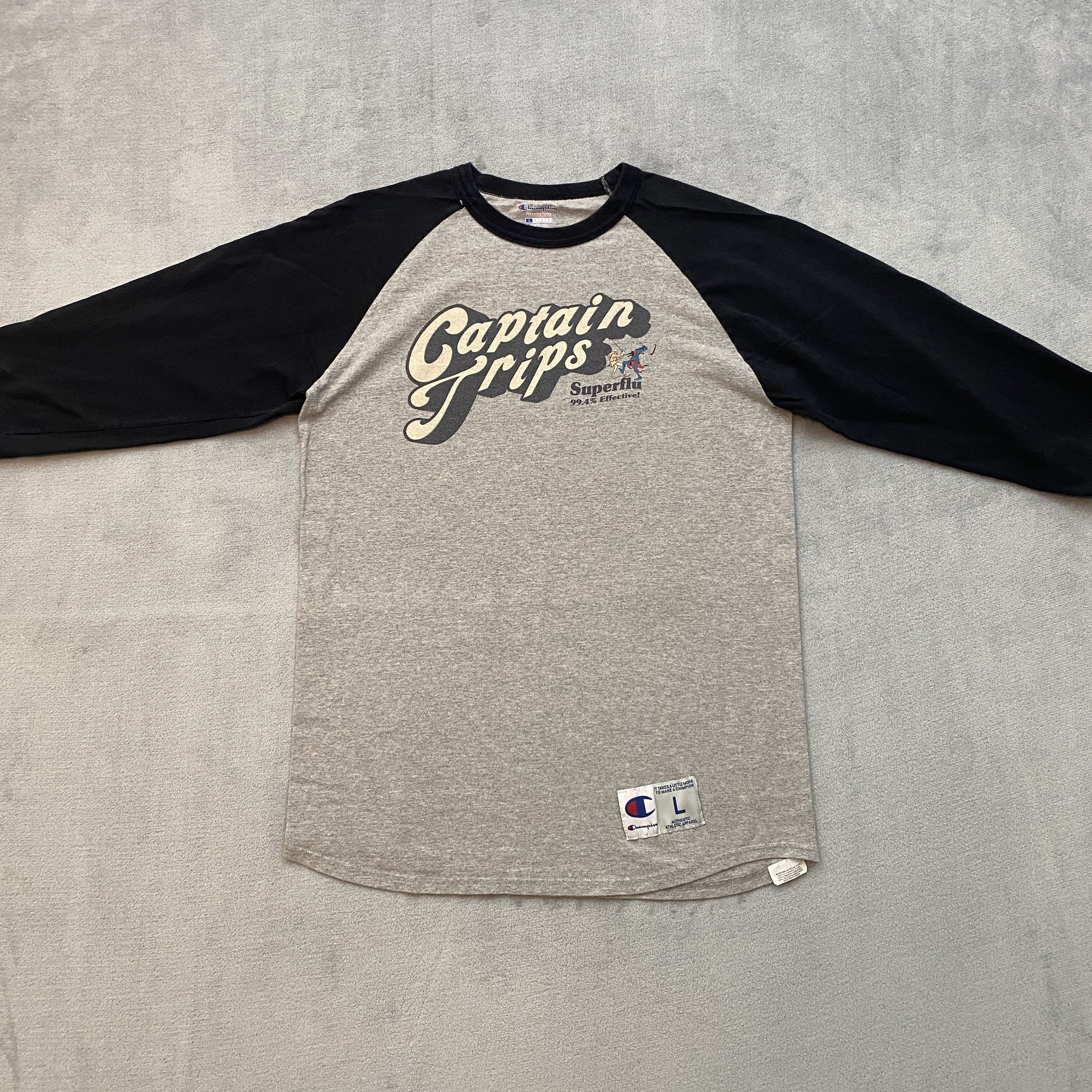 Champion × Vintage 90s CAPTAIN TRIPS Raglan T Shirt STEPHEN KINGS THE STAND Size US L / EU 52-54 / 3 - 1 Thumbnail