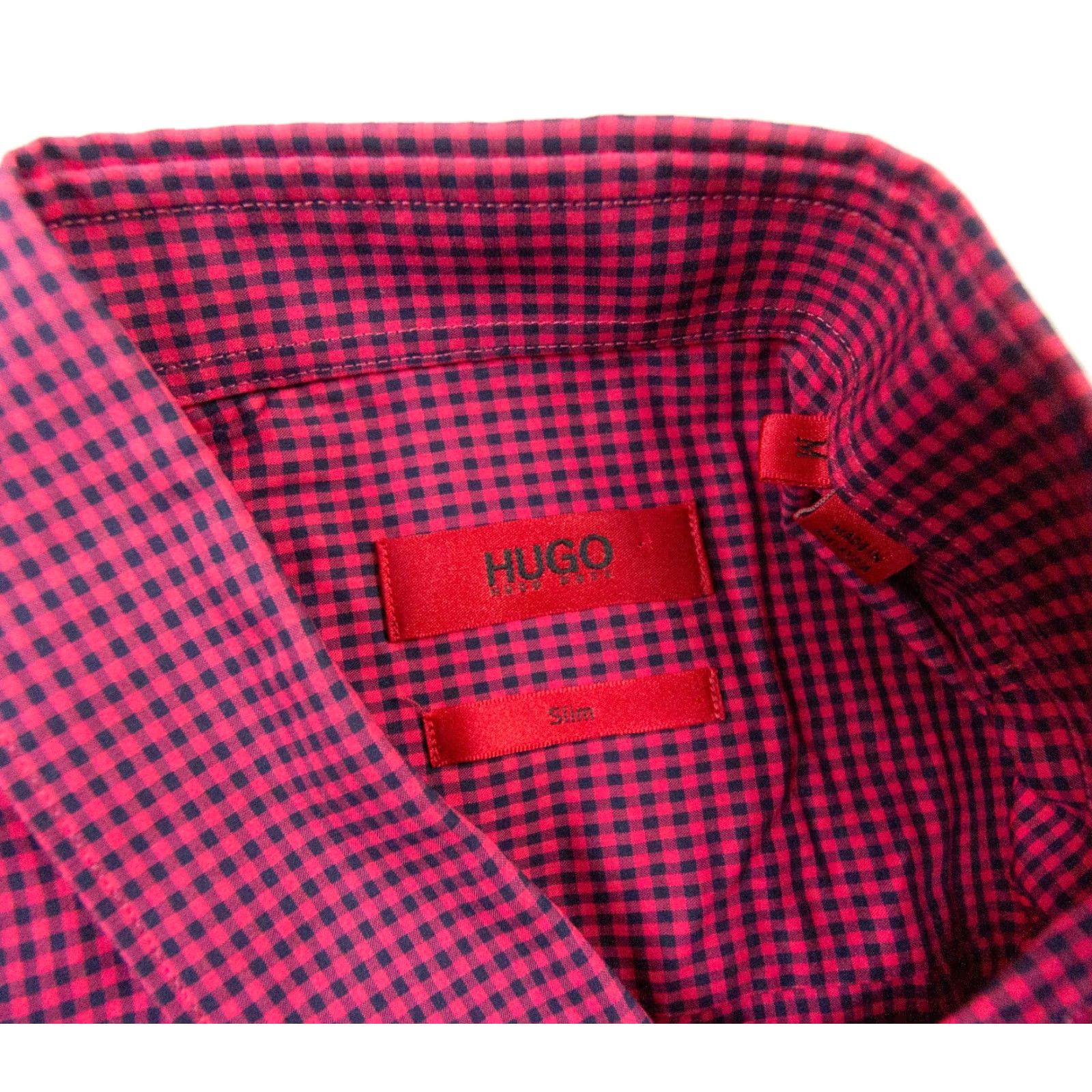 Hugo Boss VINTAGE Hugo Boss Shirt Mens Medium Red Plaid Button-Down Slim Fit Adult M Cotton Casual/Formal All Seasons Mens Size US M / EU 48-50 / 2 - 5 Thumbnail
