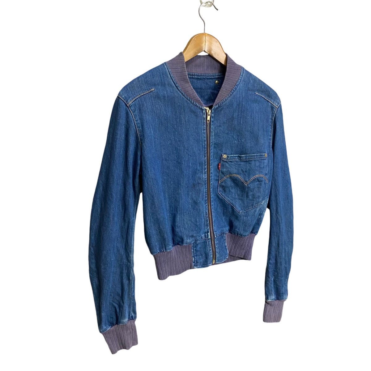 Levi's Made & Crafted × Levi's Vintage Clothing × Vintage Vintage Levis Red denim cropped bomber Size M / US 6-8 / IT 42-44 - 2 Thumbnail
