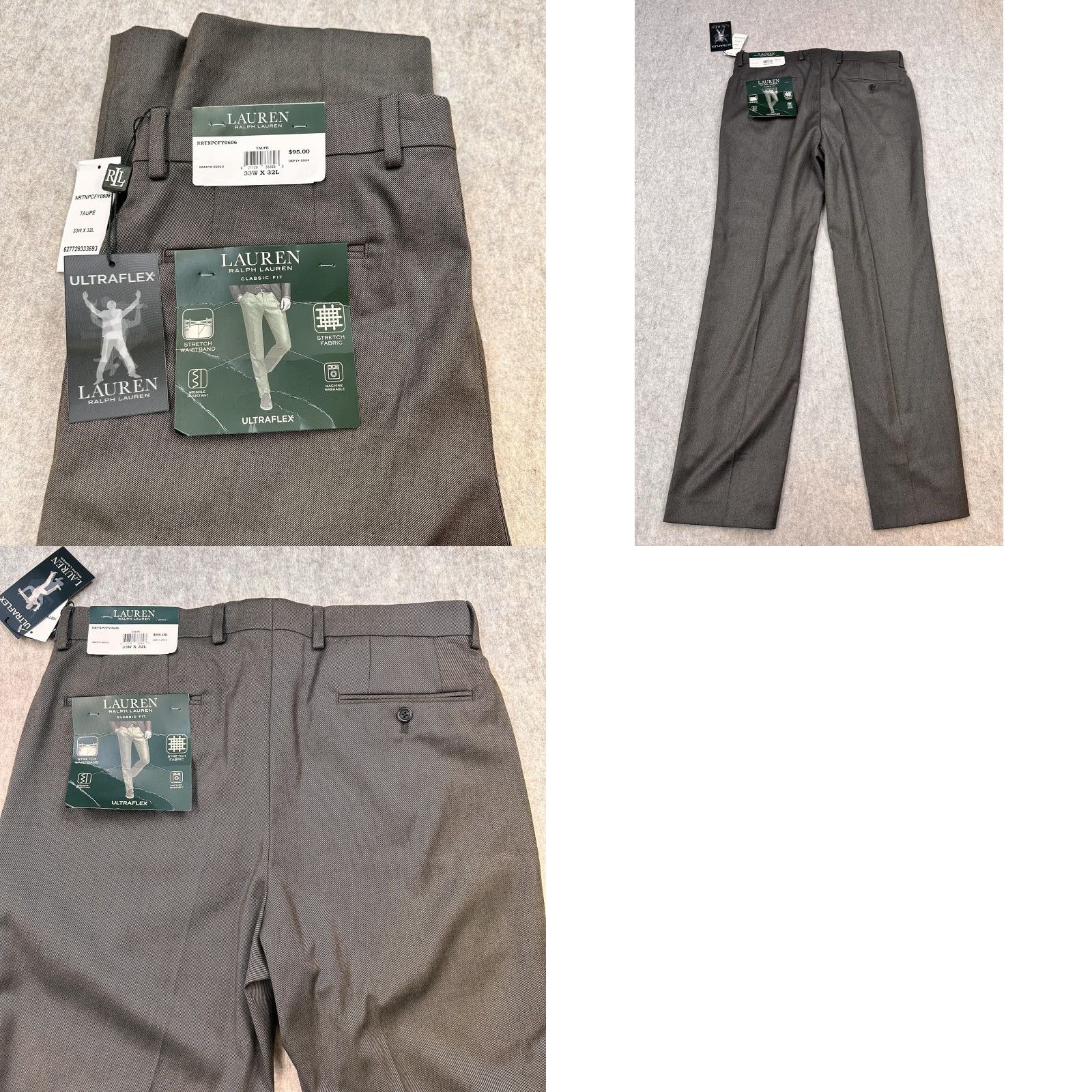 Ralph Lauren Lauren Ralph Lauren Dress Pants Mens 33x32 Taupe Classic Fit Ultraflex Stretch Dress Pants Pants Mens 33 Taupe Classic Fit Ultraflex Stretch Size US 33 - 8 Thumbnail
