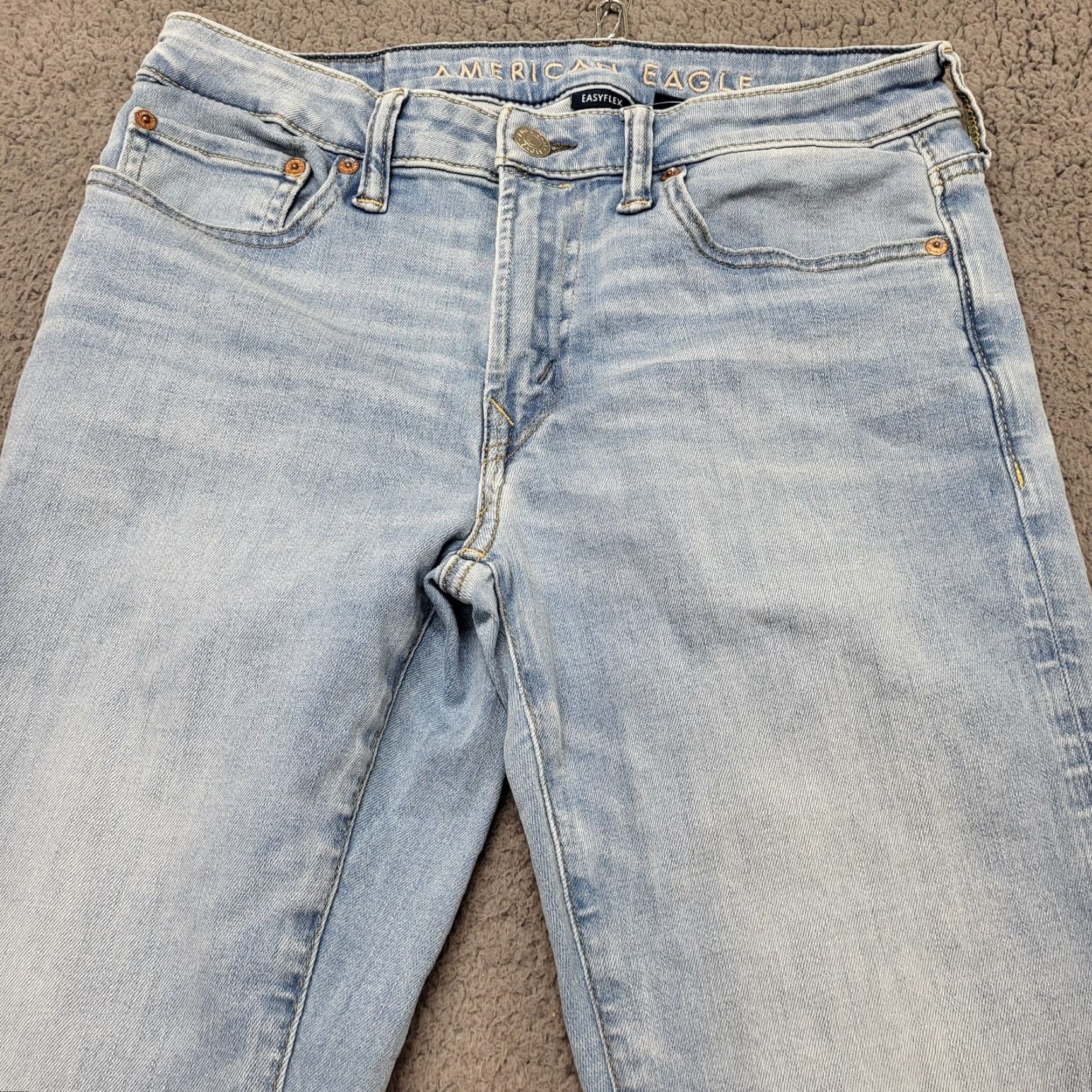 American Eagle Outfitters American Eagle Outfitters Jeans Men's 29x32 Easy Flex Skinny Mid Rise Blue Denim Distressed No Size US 29 - 5 Thumbnail