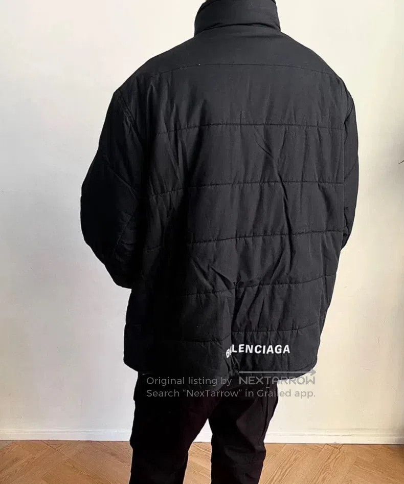 Balenciaga Balenciaga Black Back Logo Cotton Coat Jacket Size US L / EU 52-54 / 3 - 8 Thumbnail