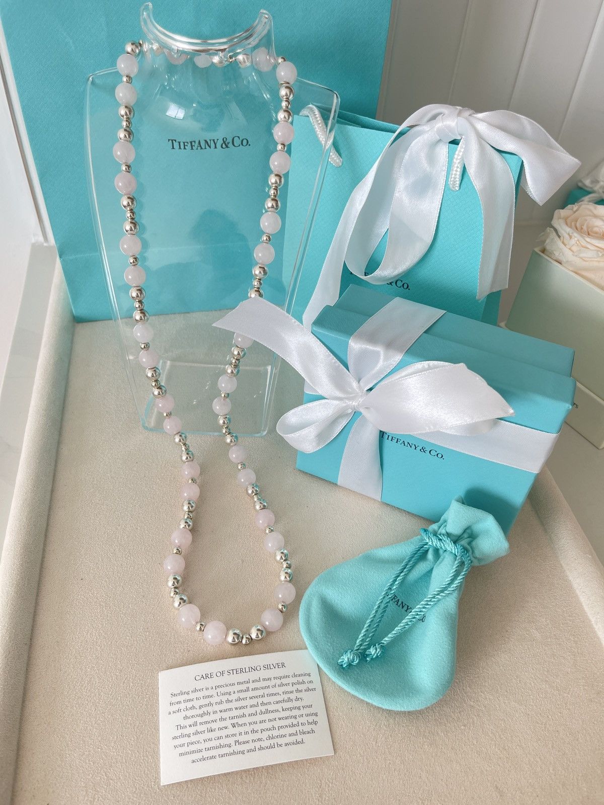 Tiffany & Co. Vintage Tiffany & Co. Pink Quartz Silver Beads Necklace 30” Size ONE SIZE - 15 Thumbnail