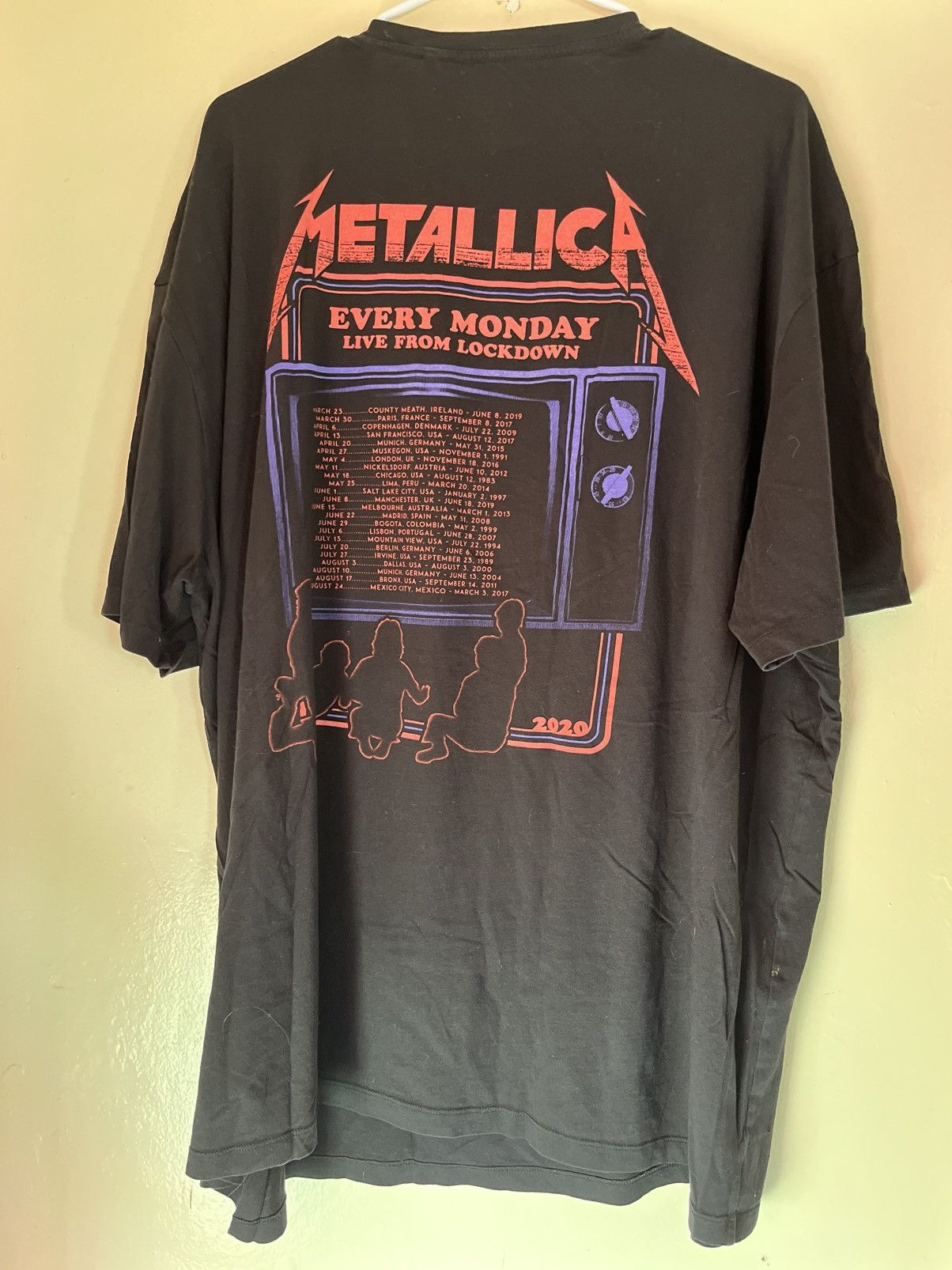 Metallica 2020 covid lockdown tour db sided metallica 4x music band Size US XXL / EU 58 / 5 - 5 Thumbnail