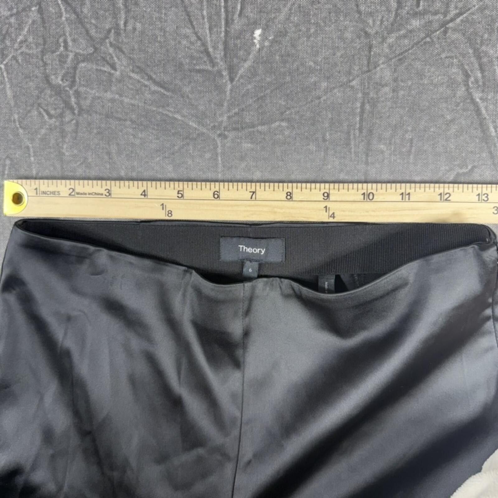 Theory Theory Leggings Women's 6 Black Skinny Stretch Satin Size 28" / US 6 / IT 42 - 3 Thumbnail