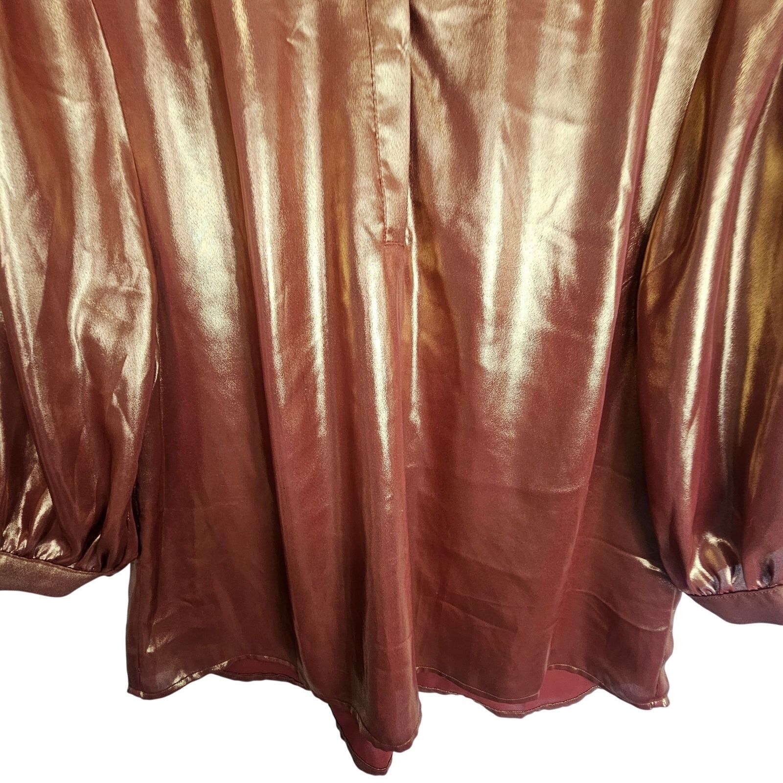 Anthropologie Anthropologie Womens Metallic Foil Top Sz S Shiny Going Out Size S / US 4 / IT 40 - 4 Thumbnail