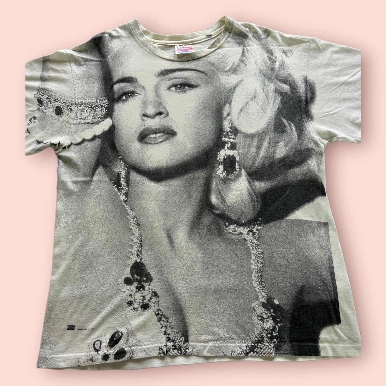 image of Band Tees x Hanes Vintage 1991 Madonna Erotica Single Stitch Tee in White, Men's (Size XL)