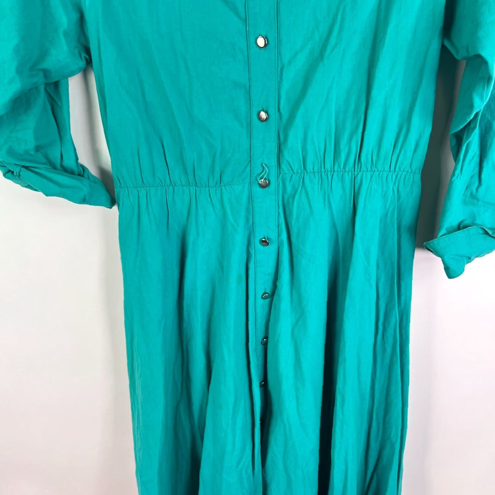 DANCER VINTAGE Country Lane Western Maxi Dress Womens Size 9 Long Sleeve Blue Party Wedding Cotton 90s Western Women Size M / US 6-8 / IT 42-44 - 3 Thumbnail