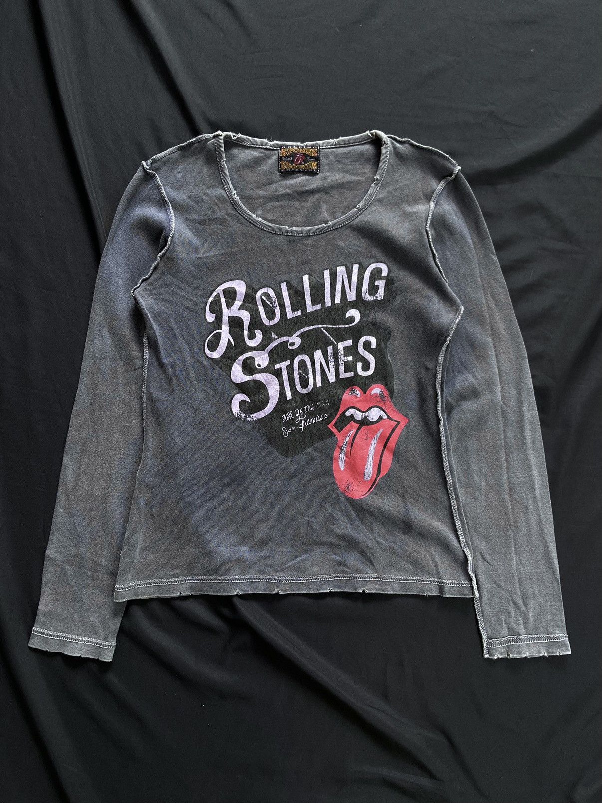 Band Tees × The Rolling Stones × Vintage ROLLING STONES ITS ONLY ROCK N ROLL DISTRESSED LONG SLEEVE Size US XS / EU 42 / 0 - 1 Thumbnail