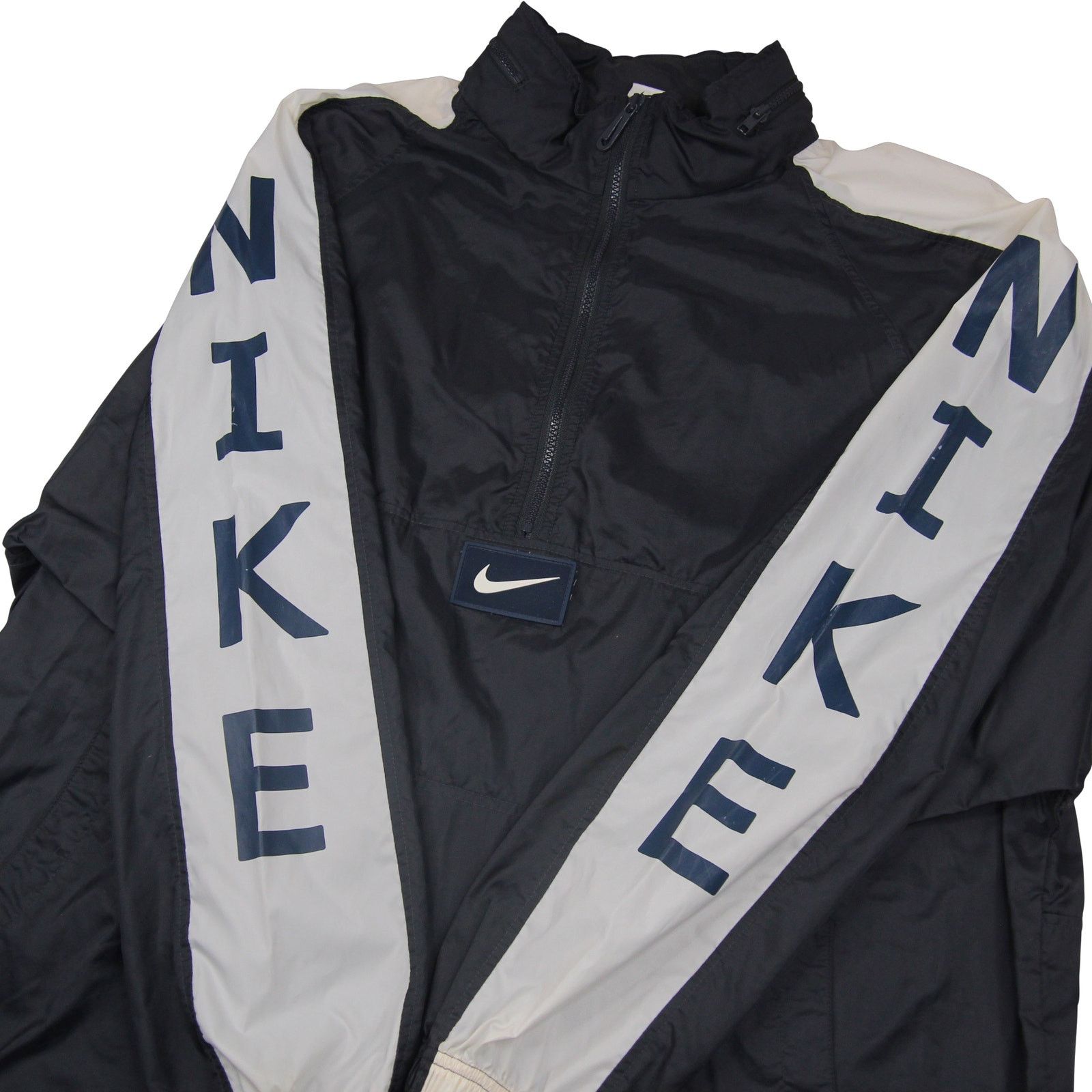 Nike × Vintage VTG Nike Arm Spellout / Center Swoosh Windbreaker Jacket Size US XL / EU 56 / 4 - 3 Thumbnail