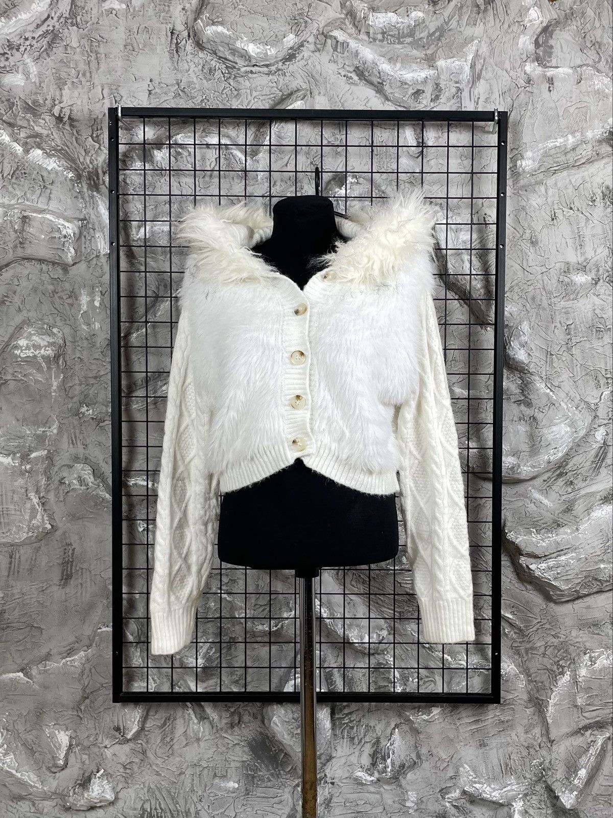 If Six Was Nine Y2K Vintage Soft Fur Cropped Jacket Grunge LGB Japanese Vibe Size M / US 6-8 / IT 42-44 - 4 Thumbnail