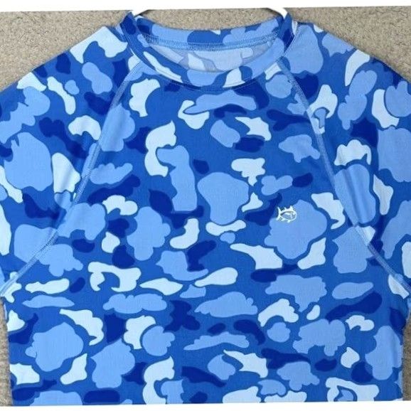 Southern Tide Southern Tide T3 Tide To Trail Shirt Mens Small Blue Camo Long Sleeve Activewear Shirt Size US S / EU 44-46 / 1 - 2 Thumbnail