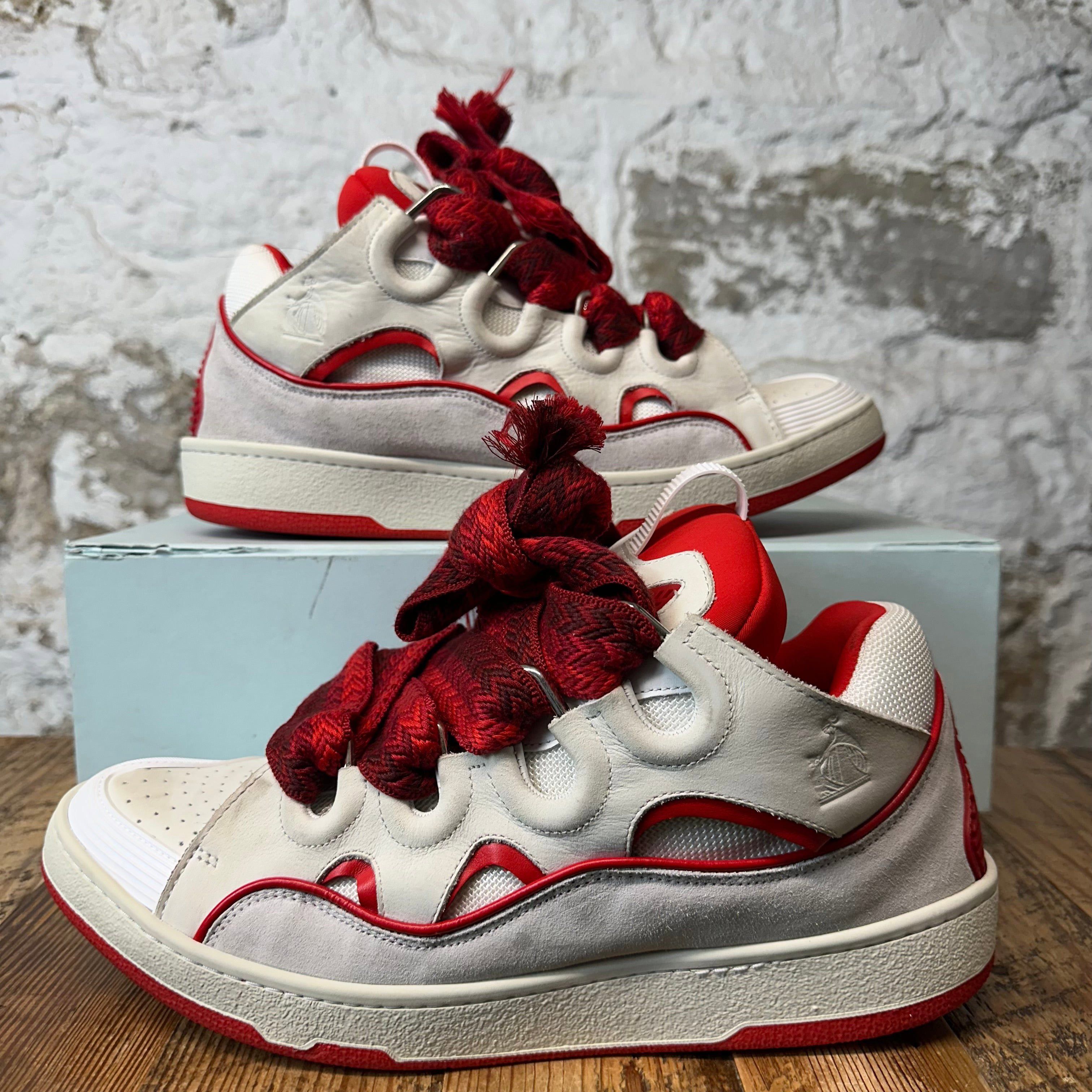 Lanvin Lanvin Curb Red Lace Grey Sneaker Sz 13 (46) Size US 13 / EU 46 - 1 Thumbnail