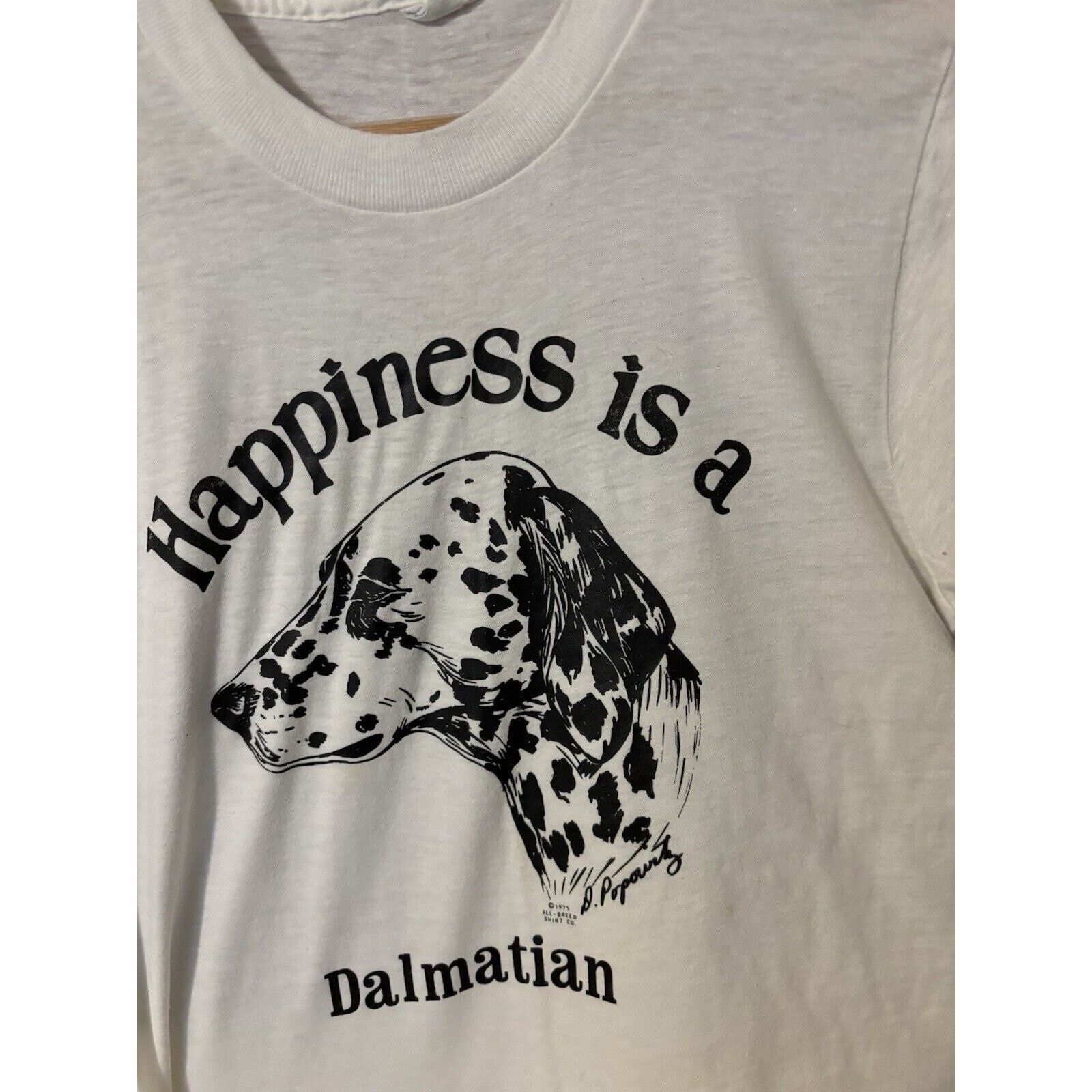 Other vintage 70s happiness is a dalmations Tshirt white rare nice Size US S / EU 44-46 / 1 - 4 Thumbnail