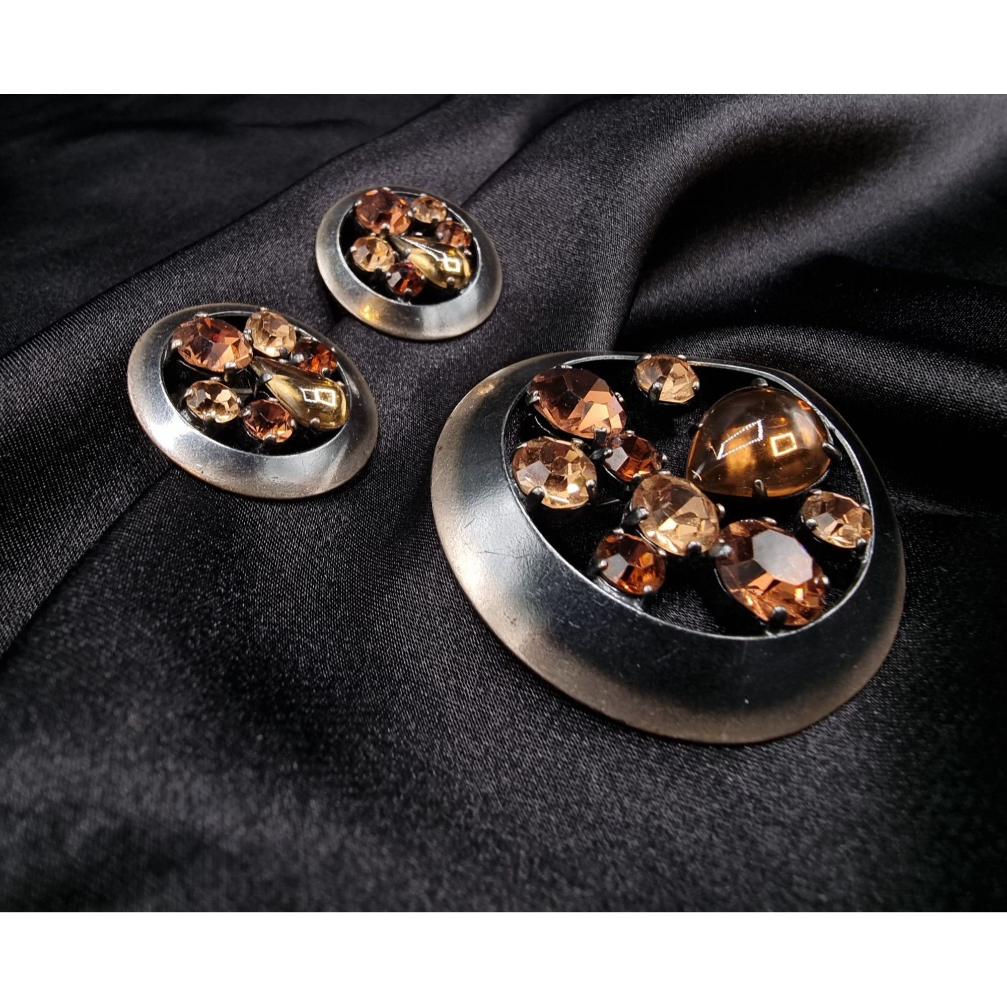 Vintage West Germany Signed Crystal Rhinestone Jewelry Set B