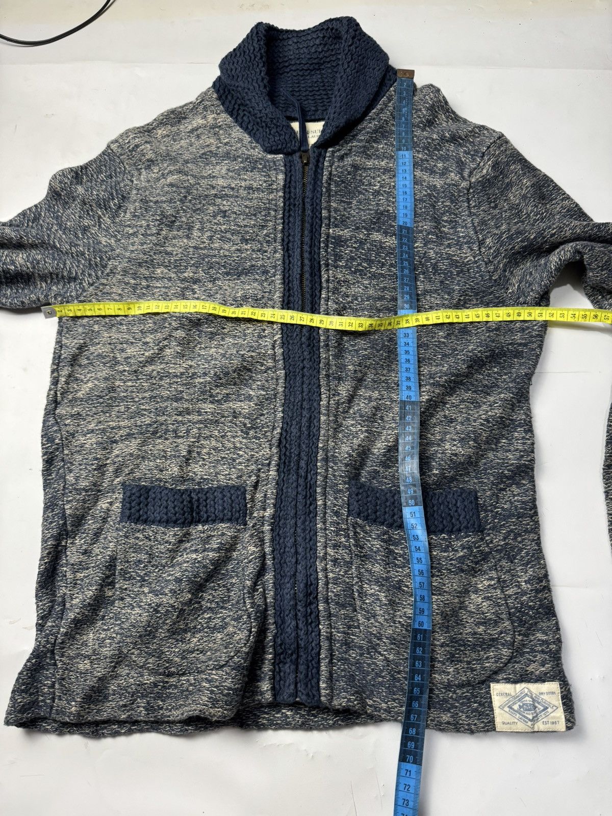 RRL Ralph Lauren Full Zip Sweater Knit Denim Supply Ralph Lauren Vintage Size US M / EU 48-50 / 2 - 6 Thumbnail
