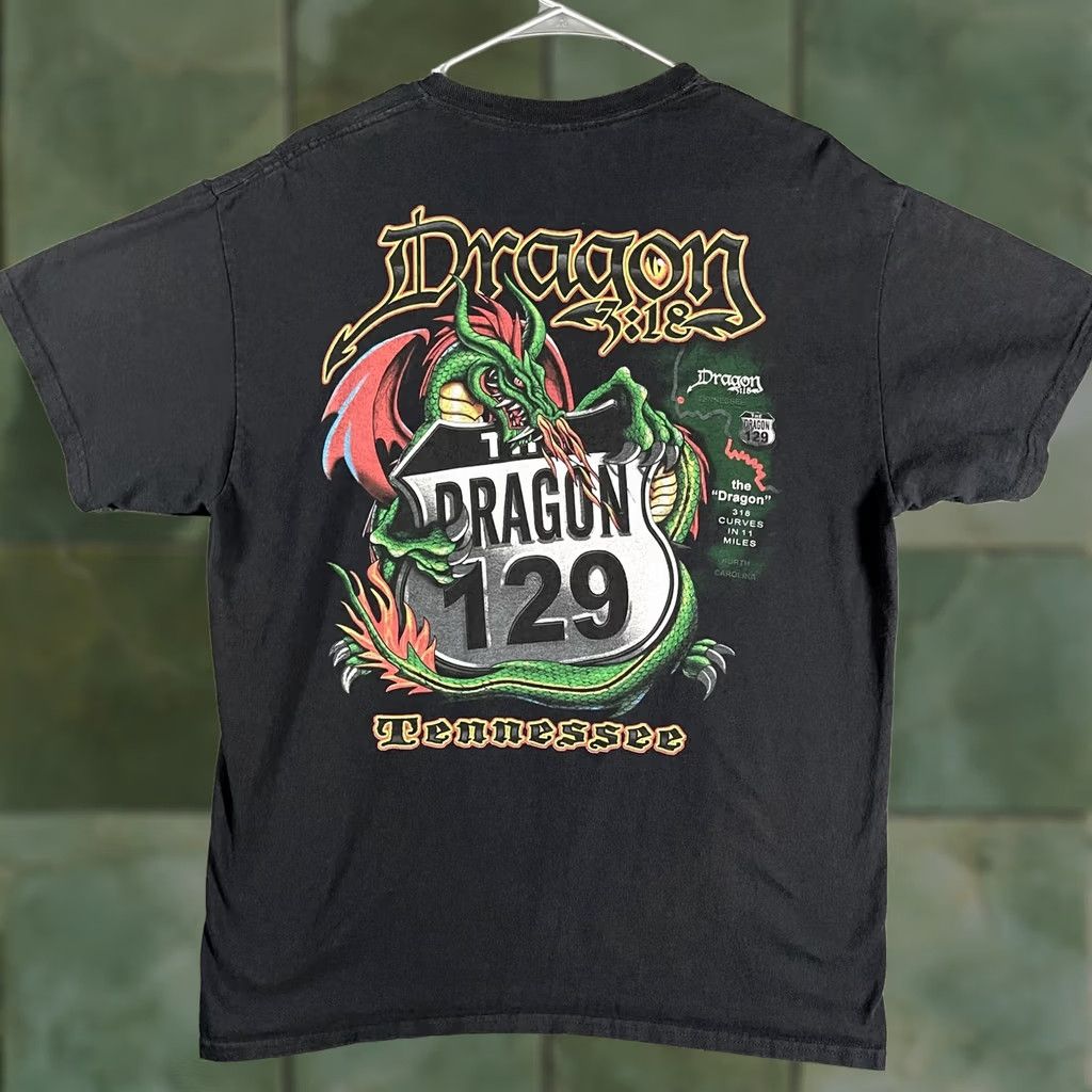 Gildan Mens Dragon 129 Tennessee Biker Road Graphic Tee Black Large Shirt Size US L / EU 52-54 / 3 - 1 Thumbnail