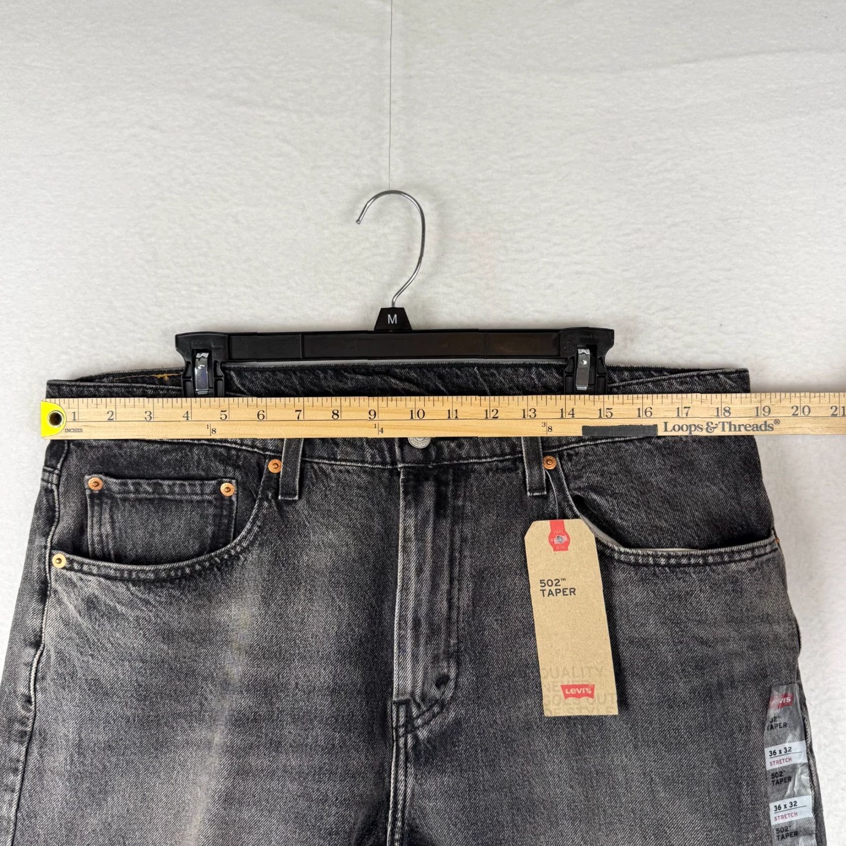 Levi's Levi's 502 Taper Jeans 36x32 Washed Black Stretch Denim NWT Regular Mens Size US 36 / EU 52 - 7 Thumbnail