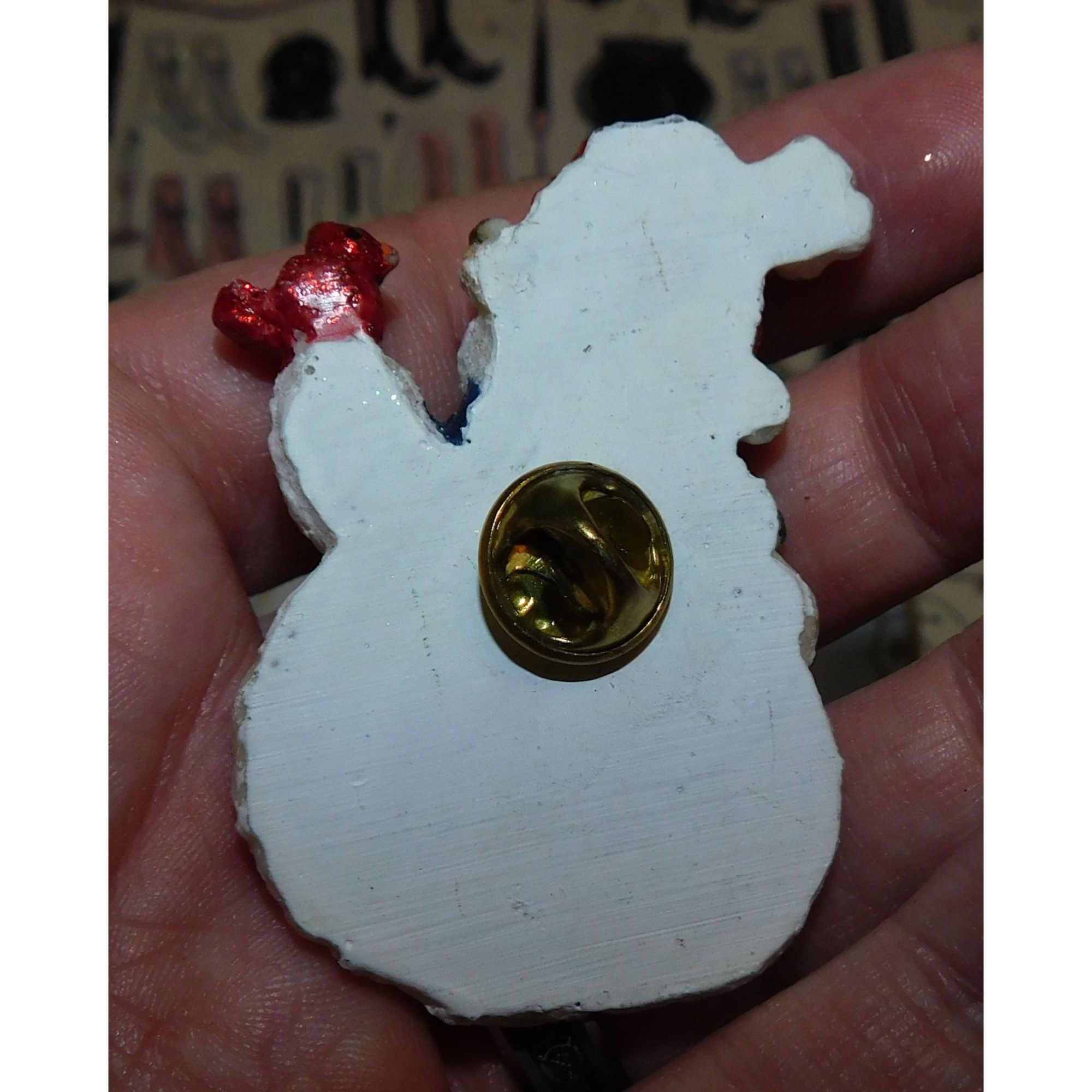 Other Vintage 90s Glitter Snowman Winter Brooch Size ONE SIZE - 3 Thumbnail