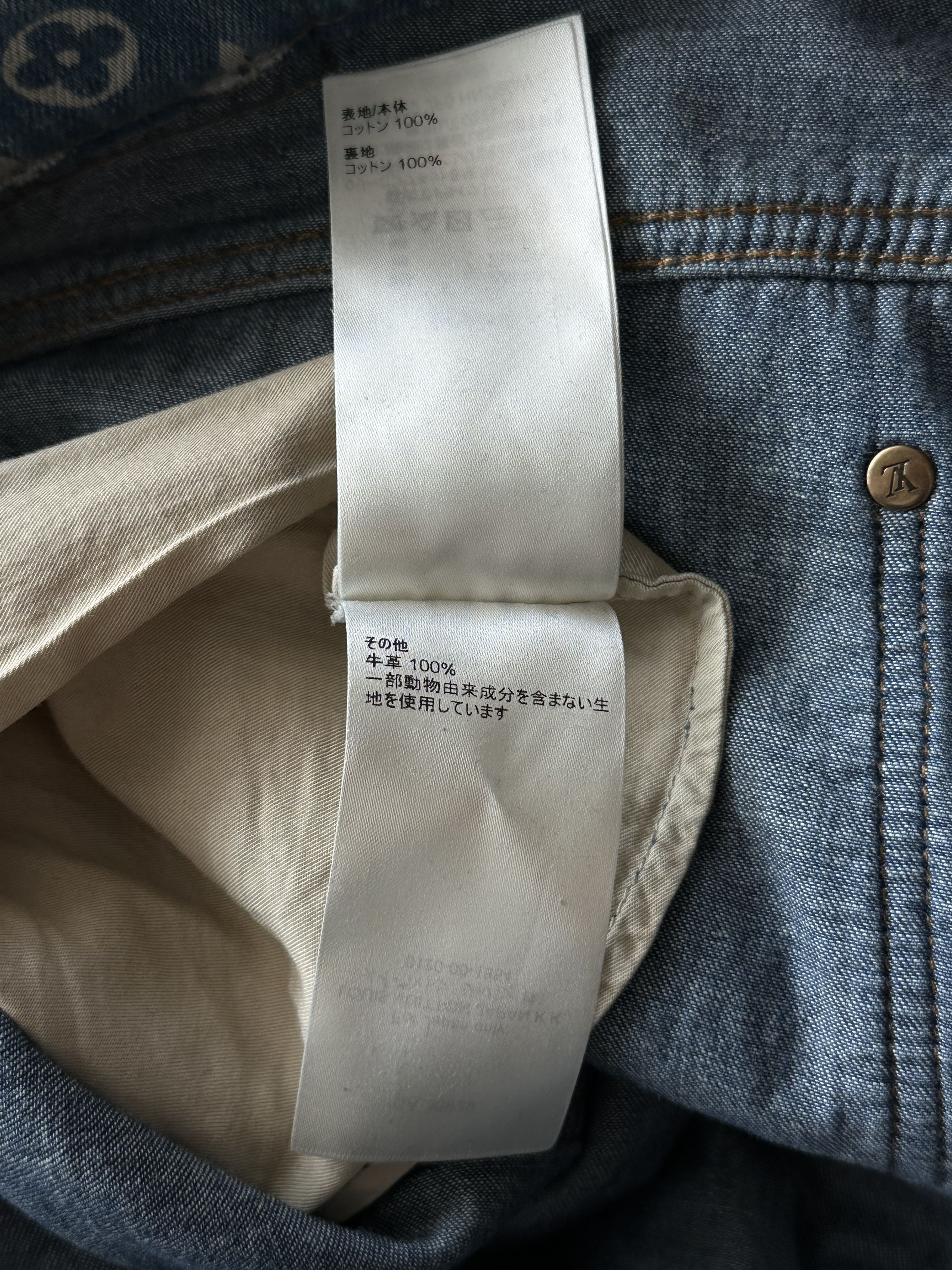 Louis Vuitton Blue Distressed Floral Monogram Flared Carpenter Jeans Size US 38 / EU 54 - 8 Thumbnail