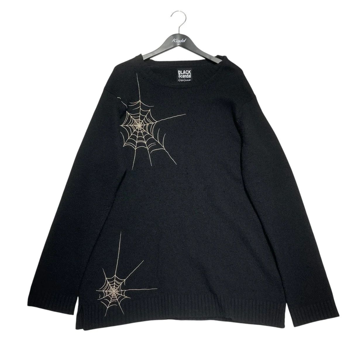 Yohji Yamamoto BLACK Scandal クモの巣 刺繍 ニット YOHJI YAMAMOTO BLACK Scandal Spiderweb Knit | HUES 福岡セレクト