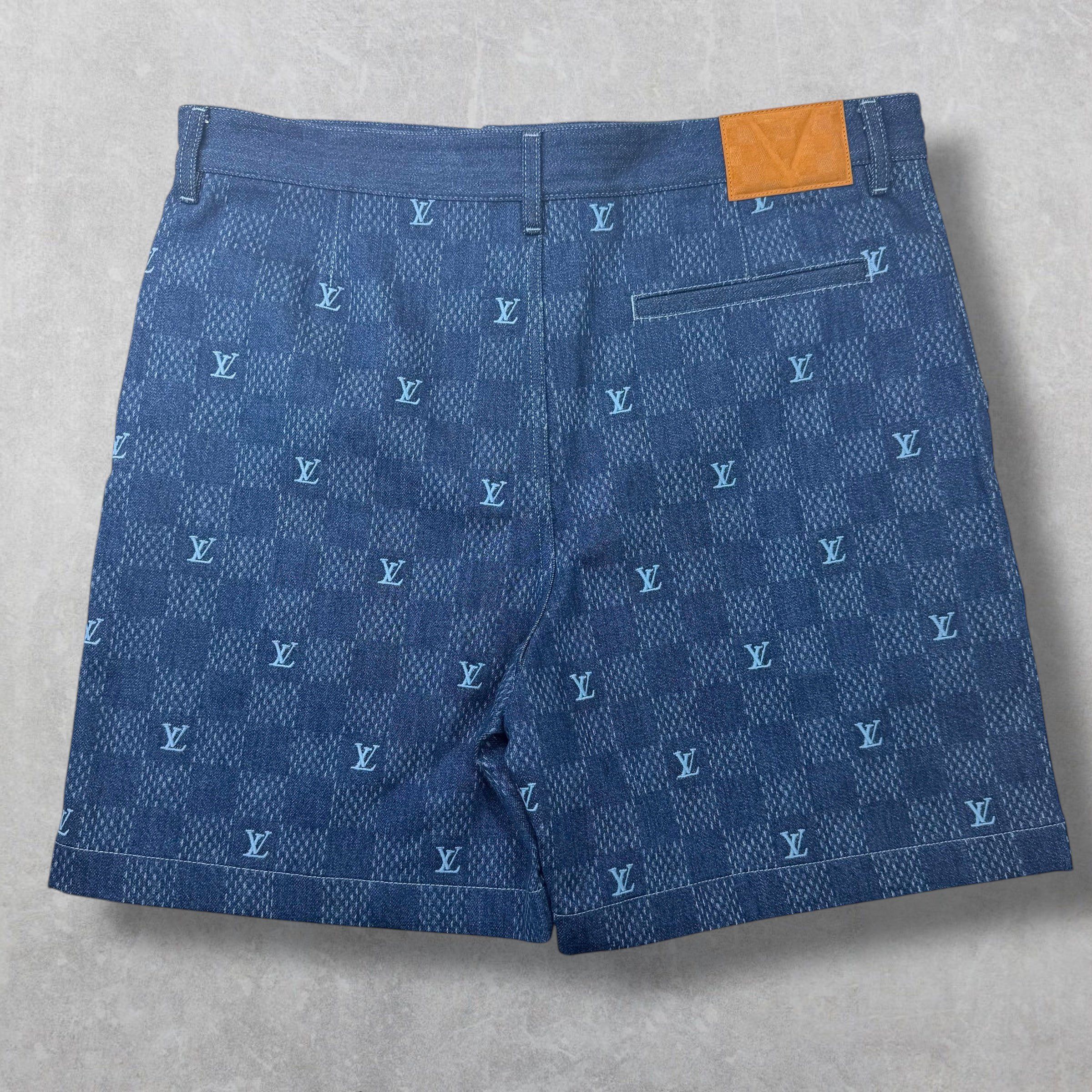 Louis Vuitton Louis Vuitton Embroidered Damier Denim Shorts 36 Size US 36 / EU 52 - 2 Thumbnail