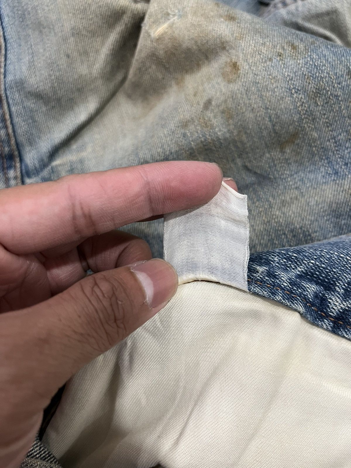 Japanese Brand Garage blue distressed jeans kapital styled Size US 33 - 7 Thumbnail
