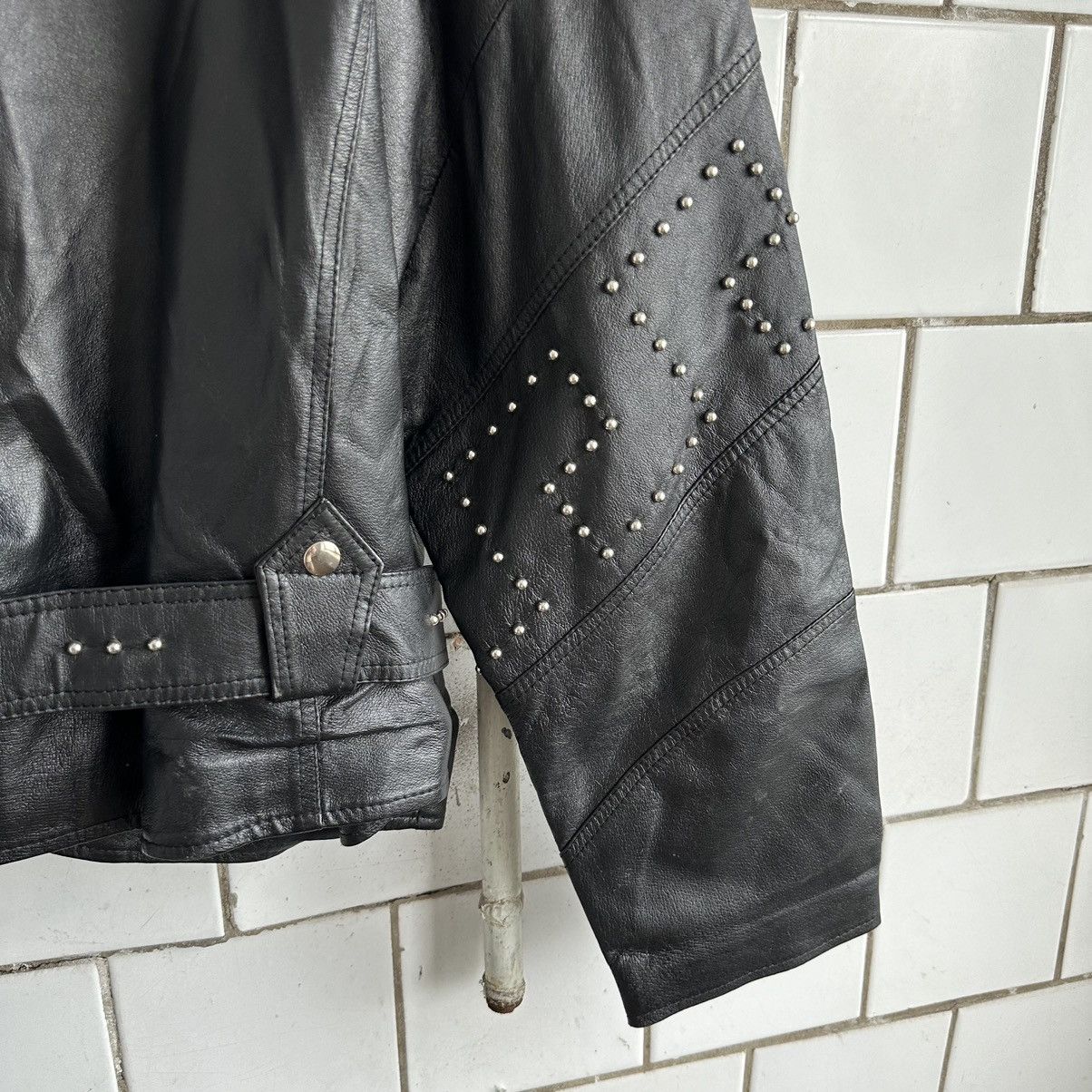 Japanese Brand × Vintage Vintage Japanese Style Moto Leather Jacket Style USA Y2K 90s Size S / US 4 / IT 40 - 11 Thumbnail