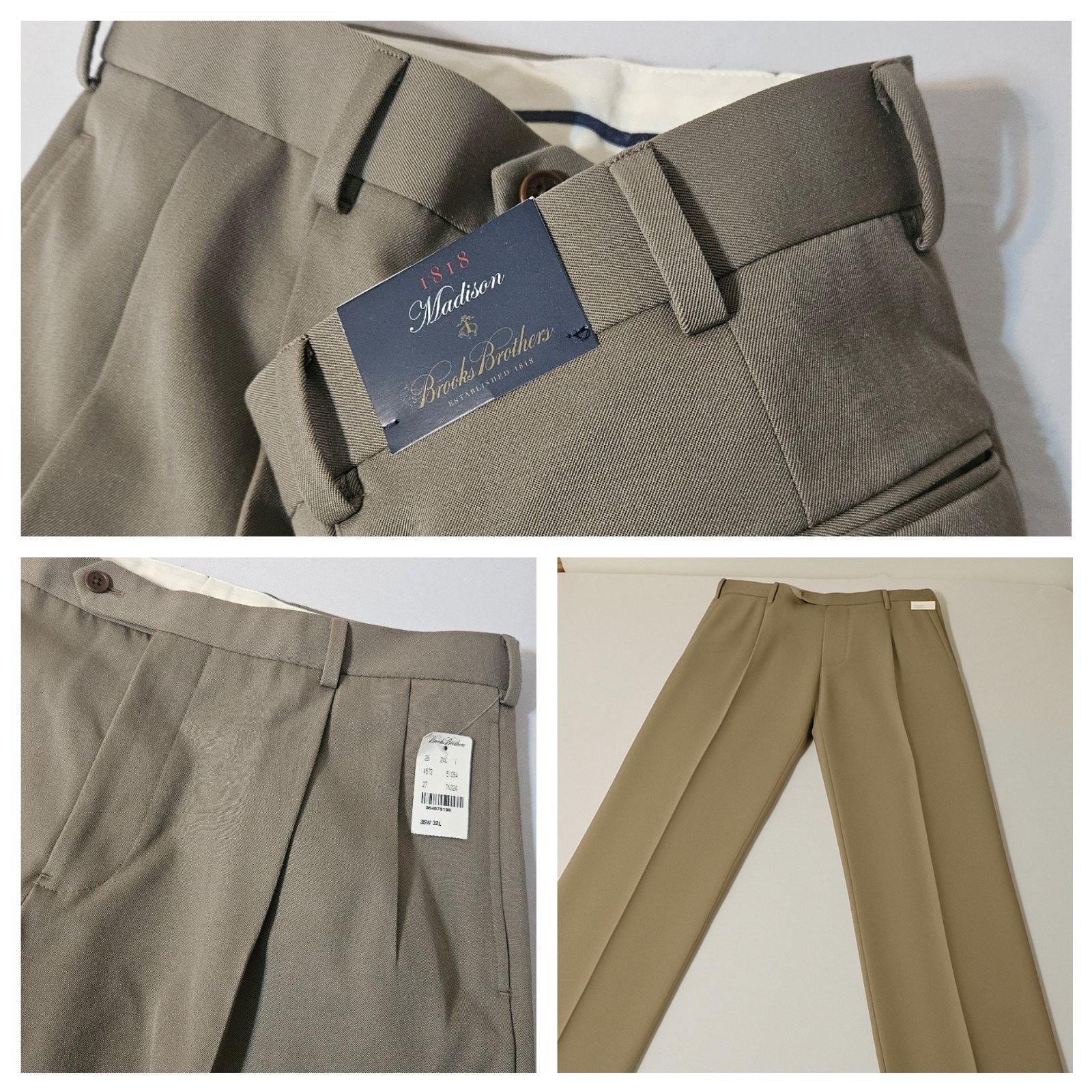 Brooks Brothers Brooks Brothers Madison Mens Pleated Wool Pants 35W x 32L Size US 35 - 1 Thumbnail