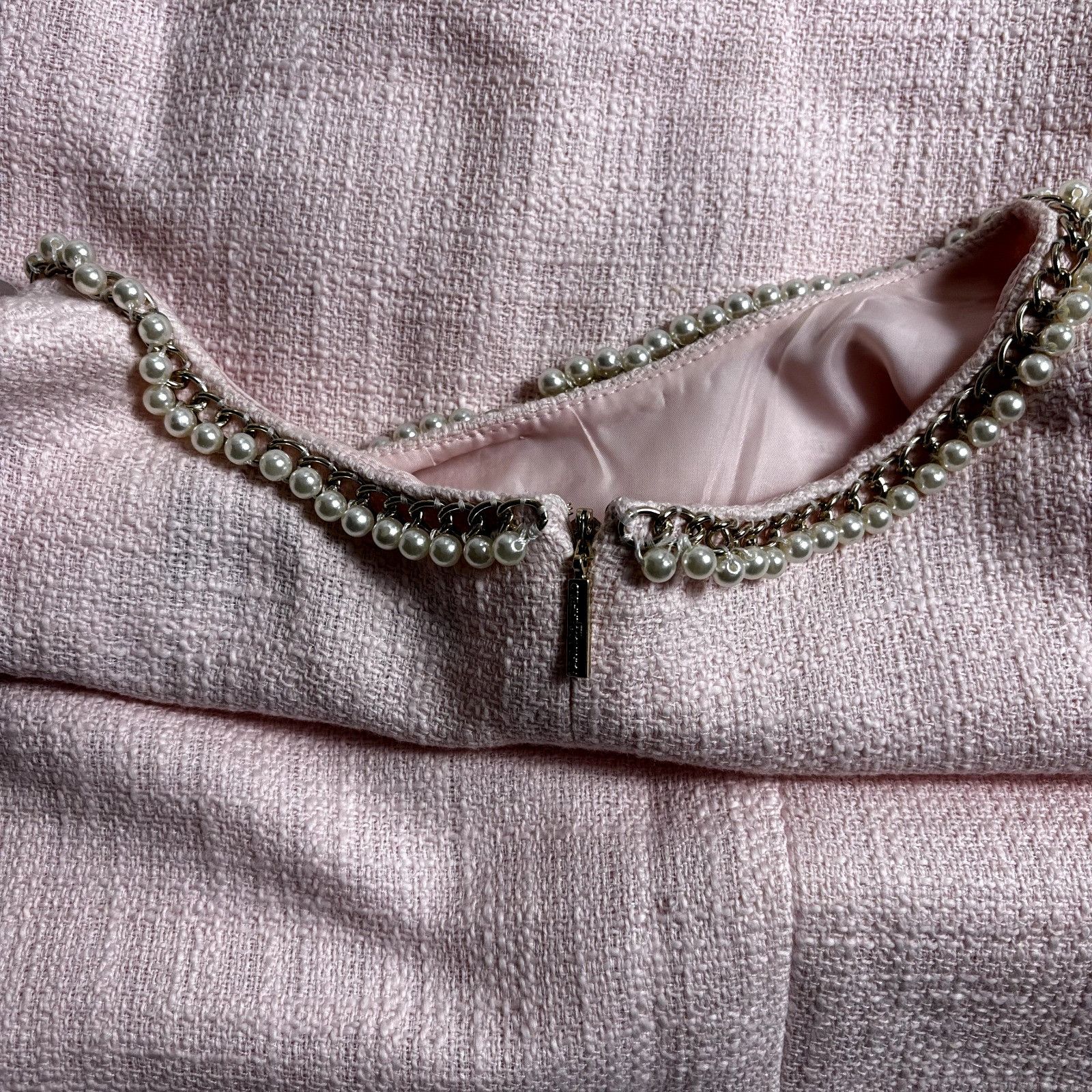 Karl Lagerfeld Karl Lagerfeld Sz 10 Pink Tweed Knee-length Sleeveless Shift Size L / US 10 / IT 46 - 2 Thumbnail
