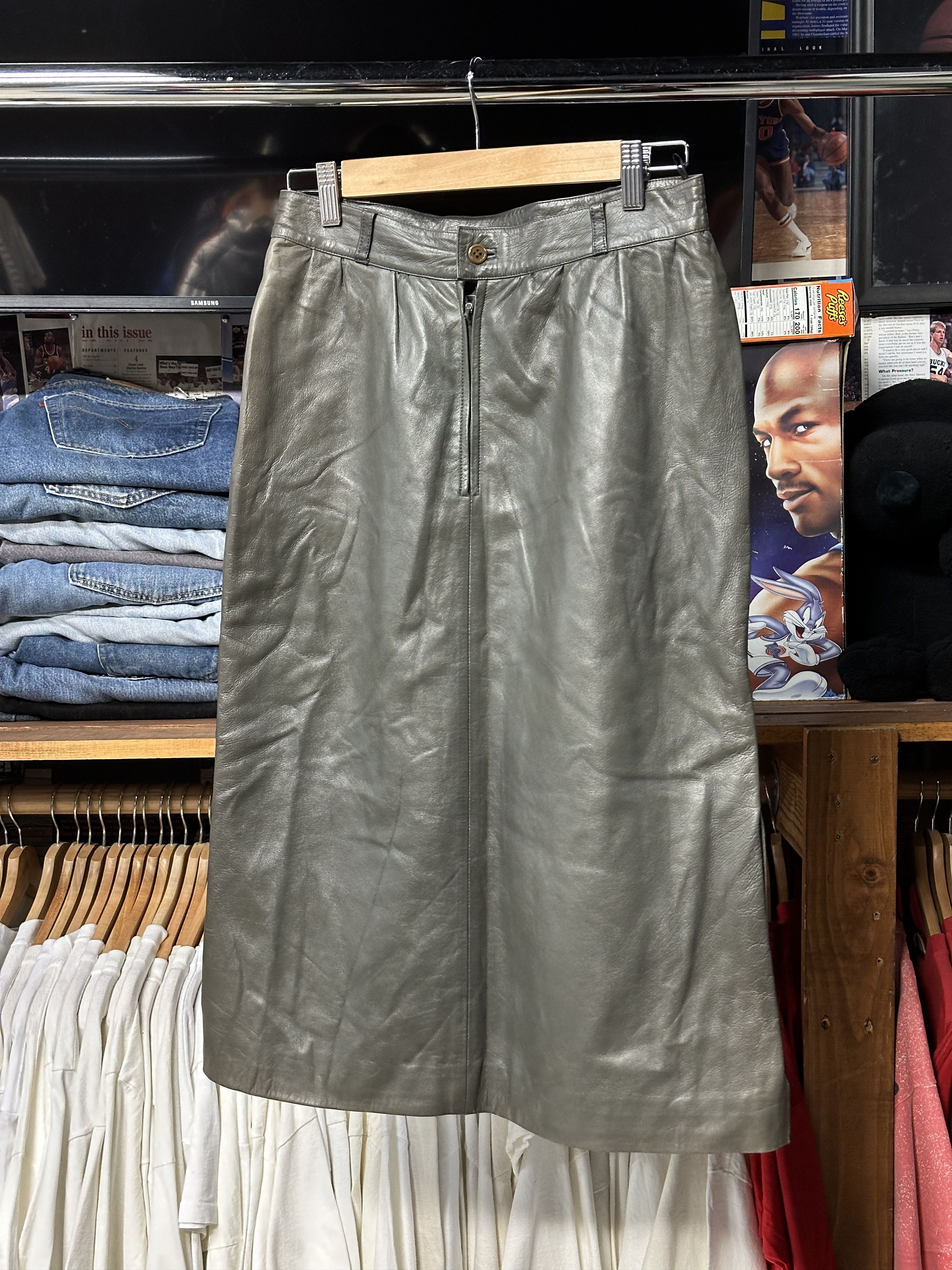 image of Gucci Leather Skirt in Brown, Women's (Size 30)