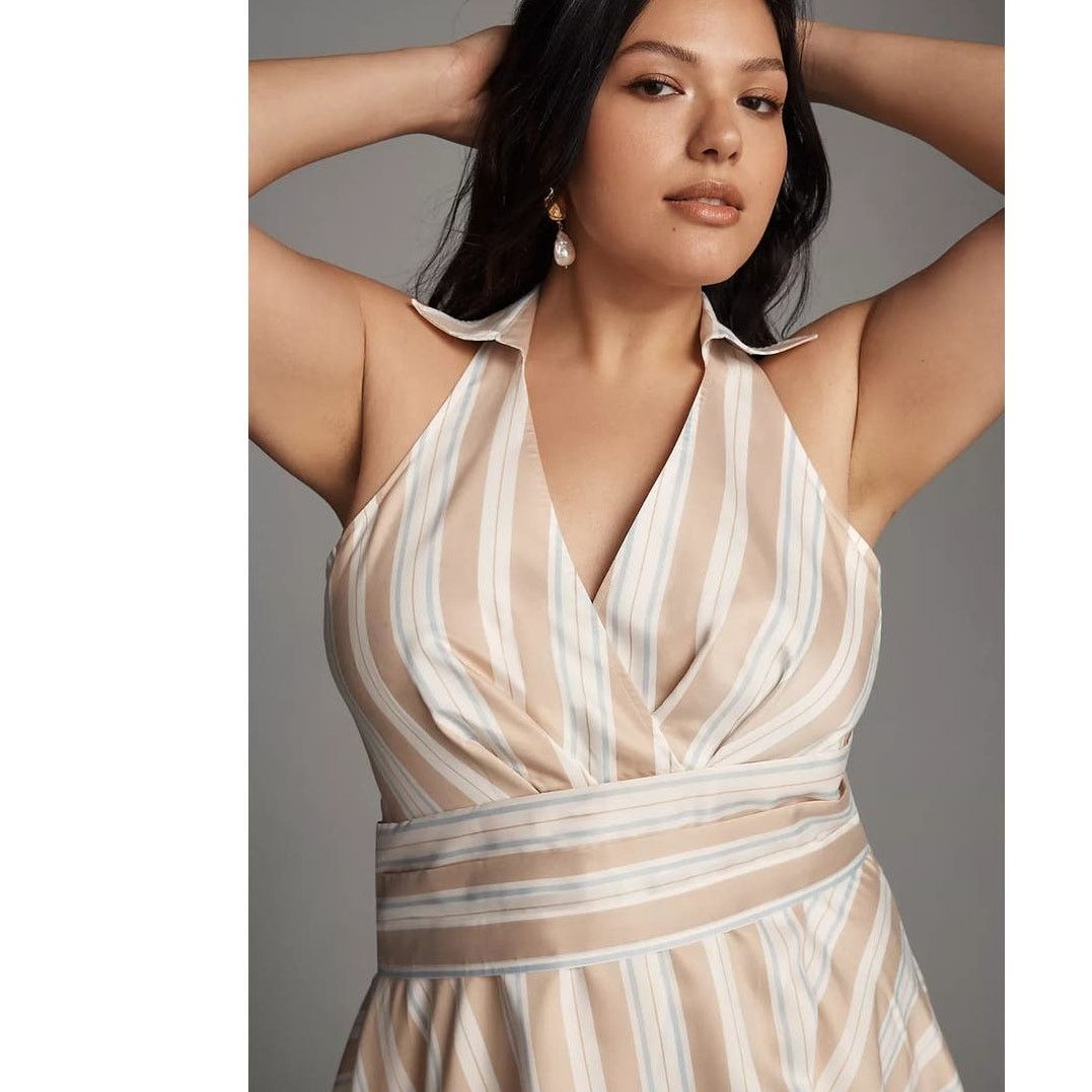 Anthropologie New Anthropologie Maeve Asymmetrical Wrap Shirt Dress $180 Size XL / US 12-14 / IT 48-50 - 2 Thumbnail