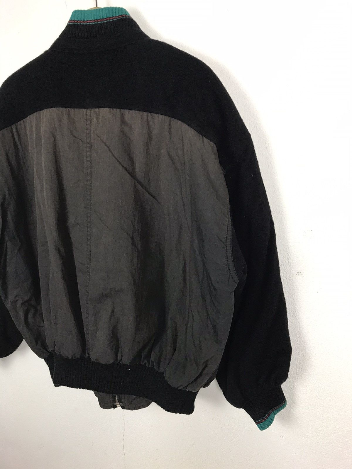 Japanese Brand × Vintage Vintage Pia Sports Black Nylon Wool Bomber Jacket Size US XXL / EU 58 / 5 - 11 Thumbnail