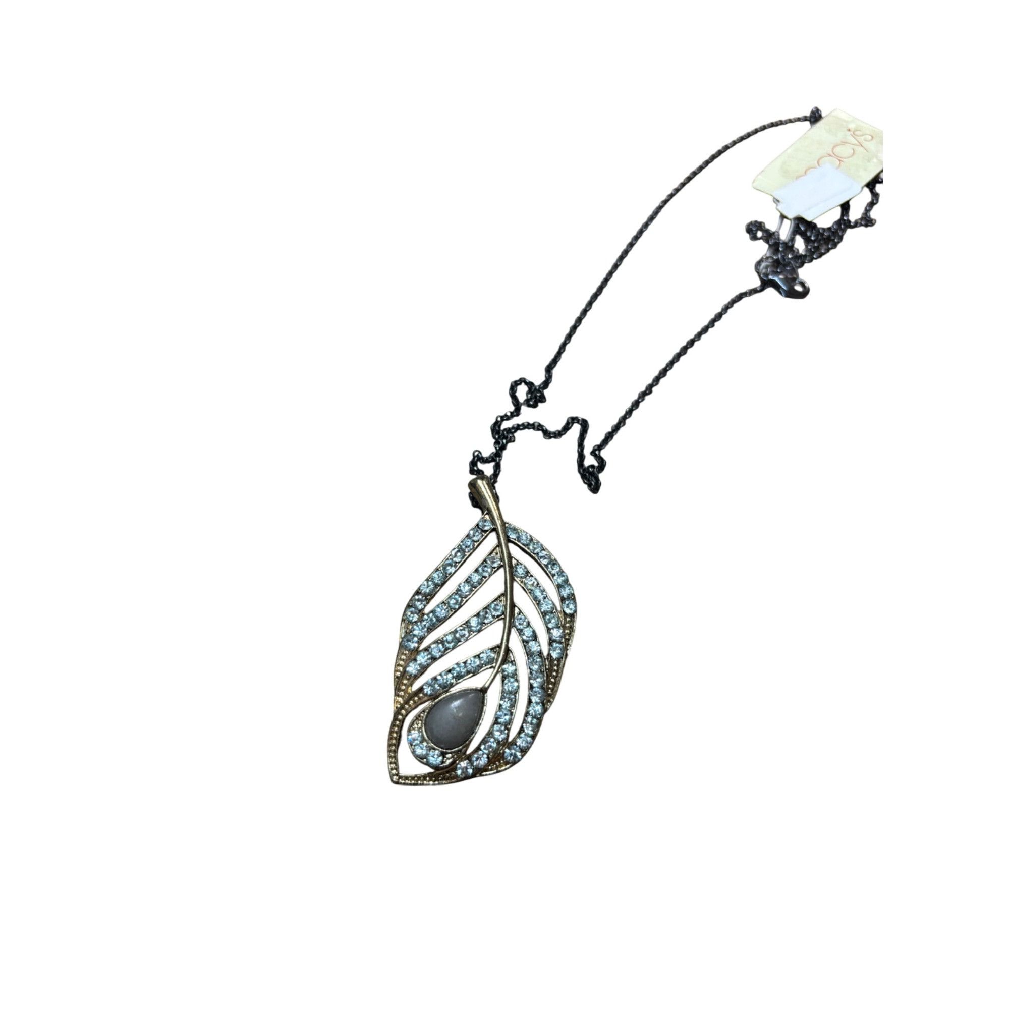 Other Crystal Leaf Gold-tone Pendant Necklace, 14" drop Size ONE SIZE - 5 Thumbnail