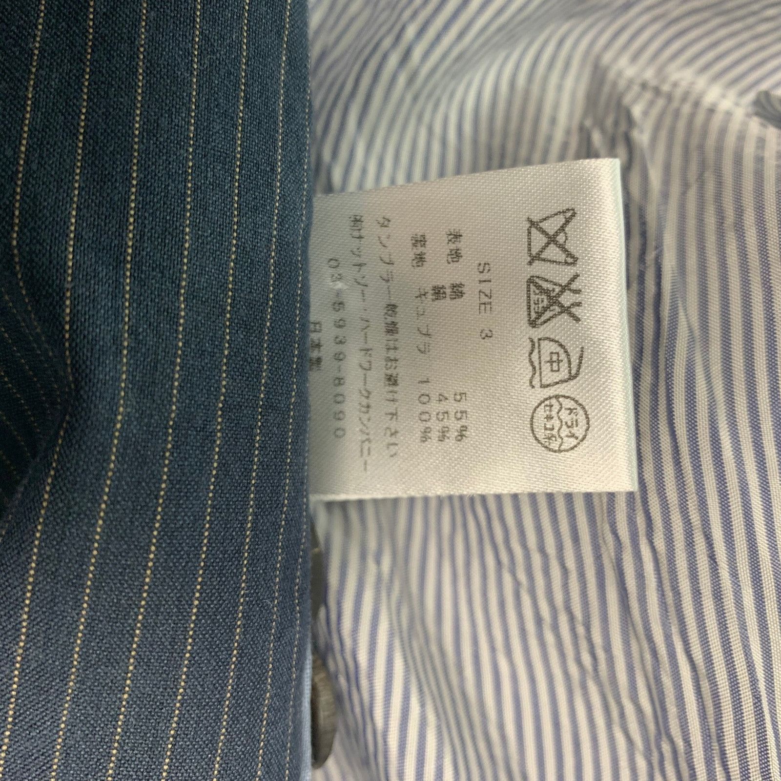 Ts(S) TS (S) Size L Navy Tan Pinstripe Cotton Silk Jacket Size US L / EU 52-54 / 3 - 6 Thumbnail