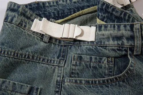VIBE Washed distressed raw edge men's punk denim shorts Size US 32 / EU 48 - 4 Thumbnail