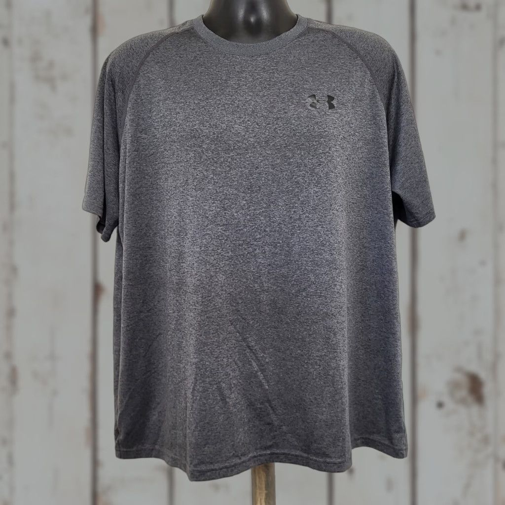 Under Armour UNDER ARMOUR Shirt Men XL Tall Gray HeatGear Loose Crewneck Short Sleeve Logo Size US XL / EU 56 / 4 - 1 Thumbnail