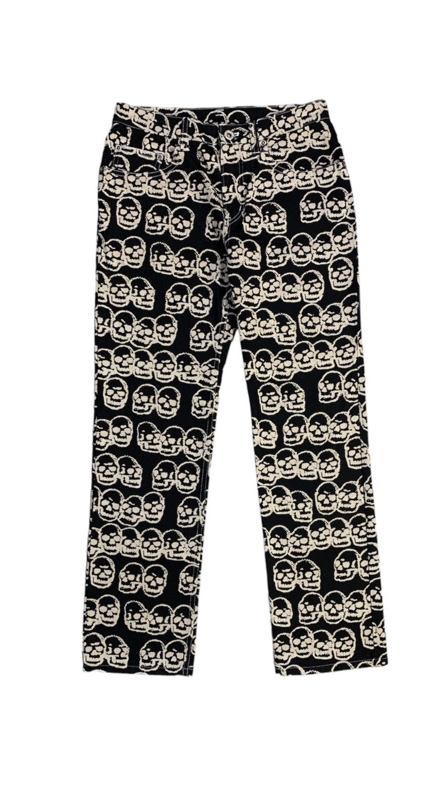 image of Archive - 1990’S Hysteric Glamour Over Print Skull Jeans in Black, Men's (Size 26)