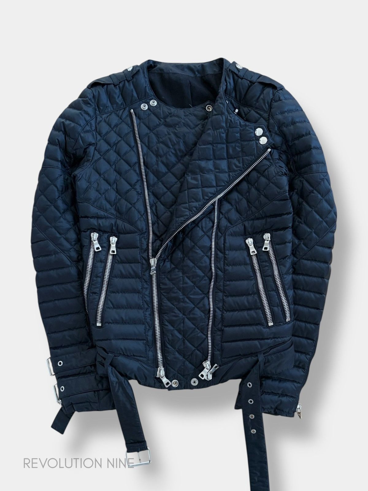 Balmain Balmain SS14 padded deep blue biker jacket Size US XS / EU 42 / 0 - 2 Thumbnail