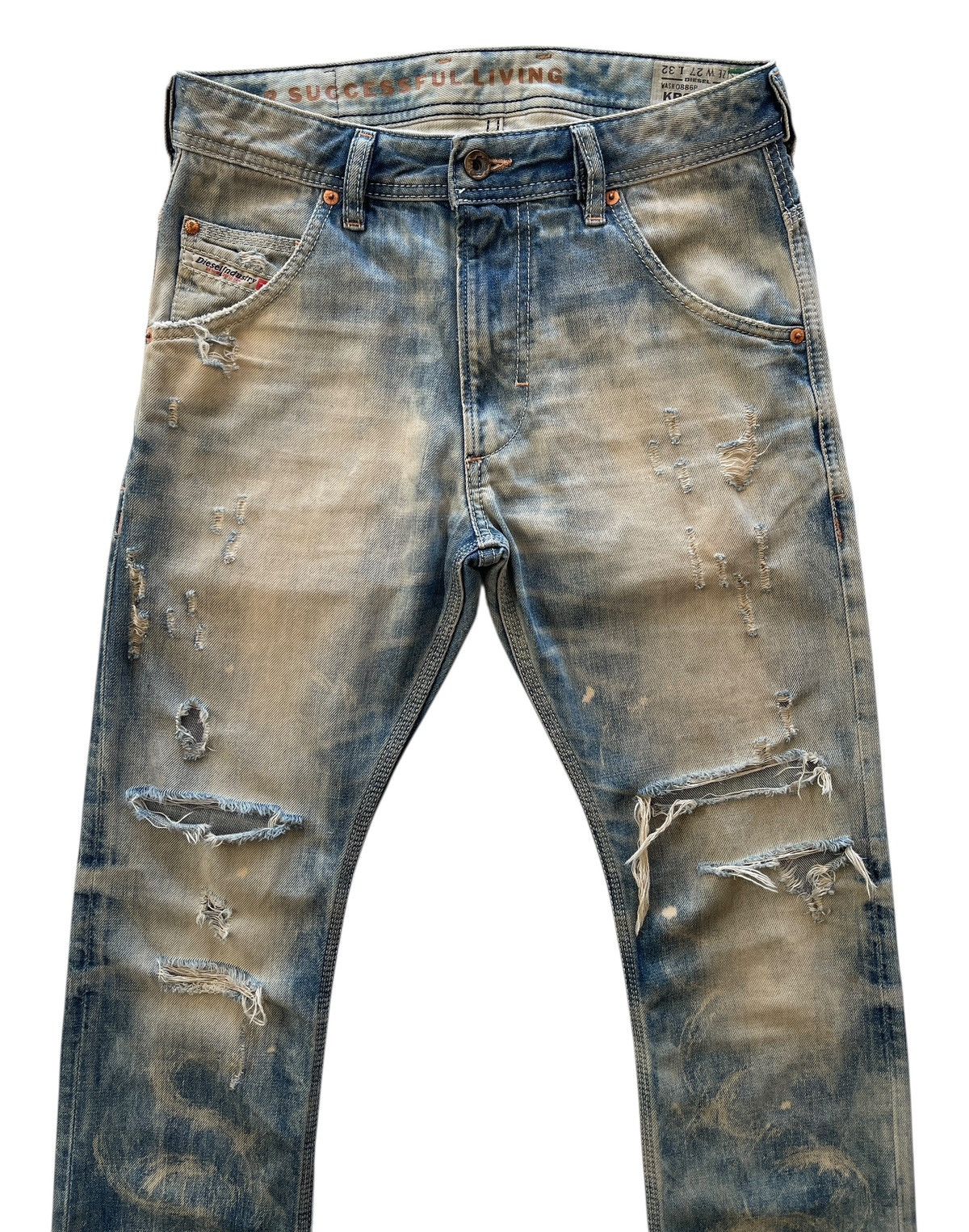 Diesel Diesel Krooley Regular Slim Carrot Distressed Denim Size US 29 - 2 Thumbnail