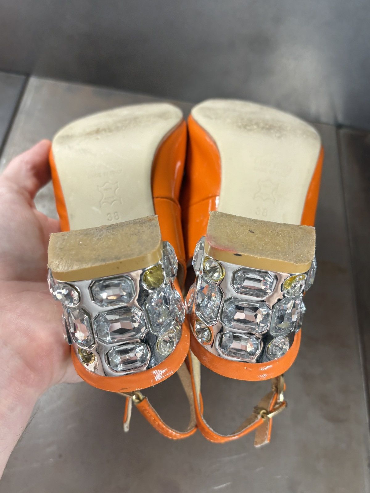 Miu Miu 2011 Miu Miu Heels Patent Leather Jewel Rhinestone Straps Size US 8 / IT 38 - 25 Thumbnail