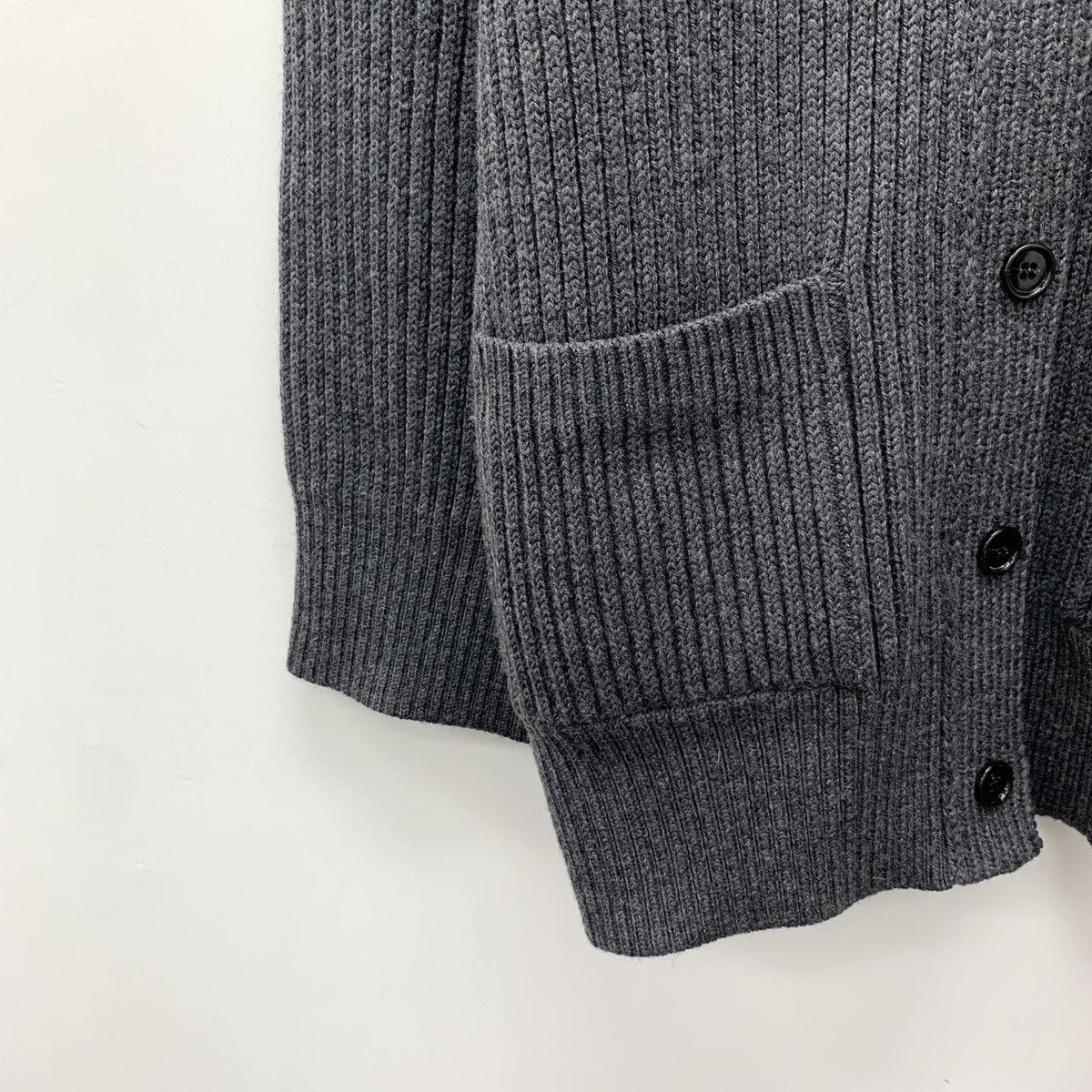 Burberry Burberry Dark Gray Sheep's Wool V-Neck Knit Cardigan Size S / US 4 / IT 40 - 4 Thumbnail