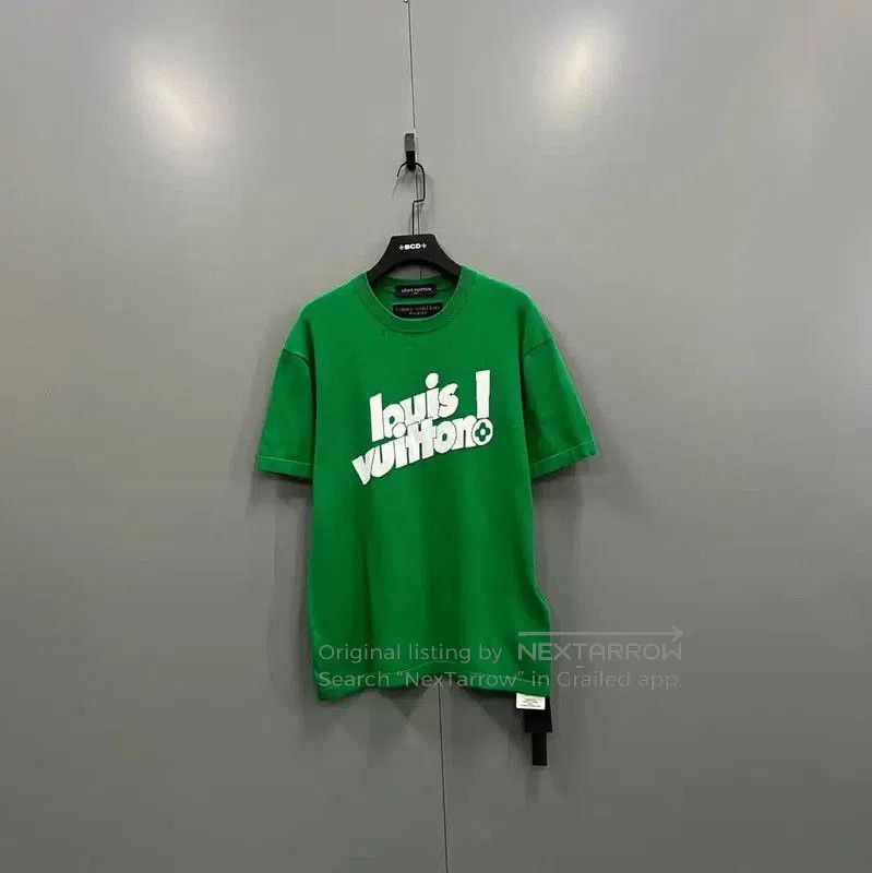 Louis Vuitton Louis Vuitton Green Wool Logo Short Sleeve T-Shirt . Size US L / EU 52-54 / 3 - 1 Thumbnail