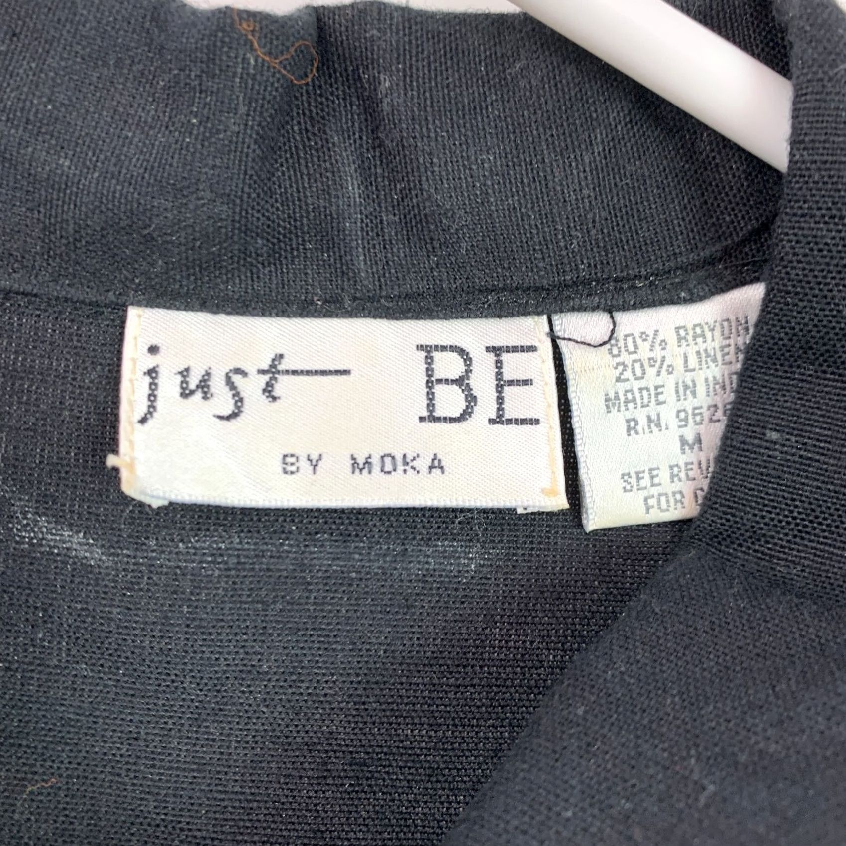 Vintage VINTAGE Just Be by Moka Maxi Shirt Dress Black 90s Linen Blend Button Up Short Sleeve M Size Womens Size M / US 6-8 / IT 42-44 - 3 Thumbnail