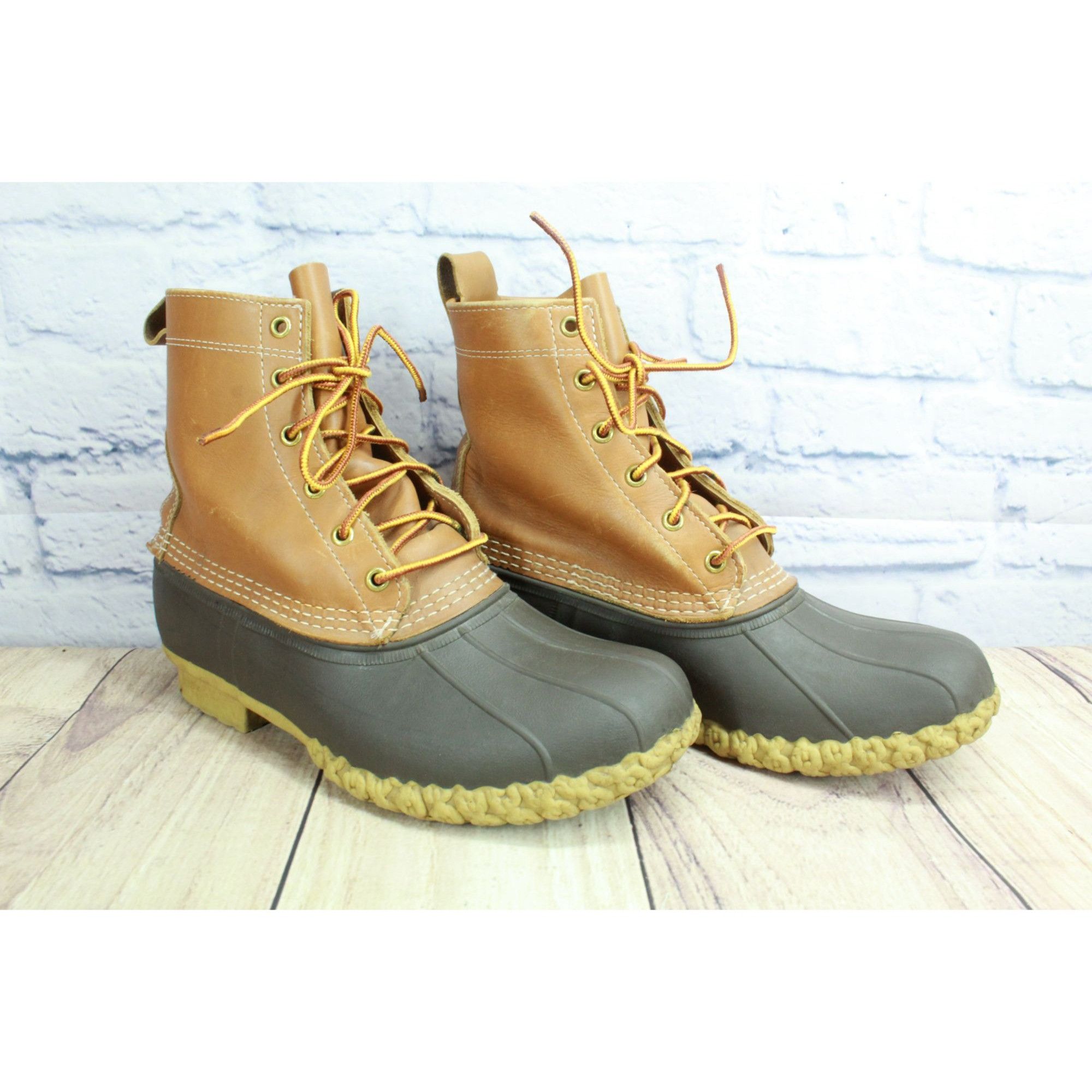 L.L. Bean × Leather LL Bean Women's Brown Leather 8" Unlined Ankle Duck Boots Size US 10 / IT 40 - 3 Thumbnail